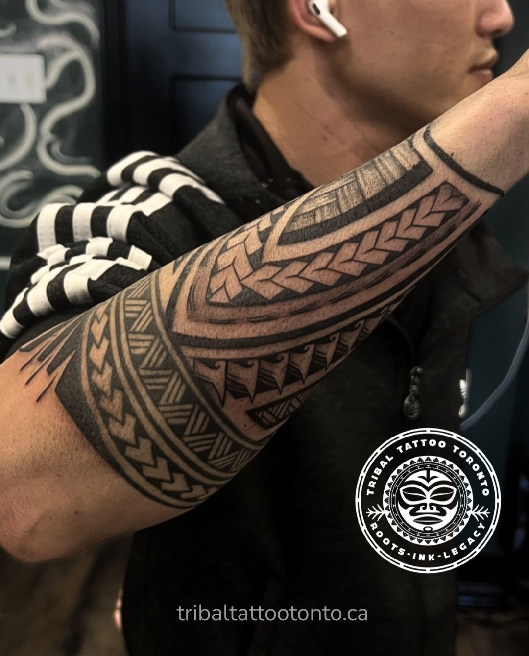 Blackwork tribal forearm sleeve by Tribal Tattoo Toronto, freehand Filipino and Polynesian tribal tattoo Blackwork tribal forearm sleeve by Tribal Tattoo Toronto, freehand Filipino and Polynesian tribal tattoo