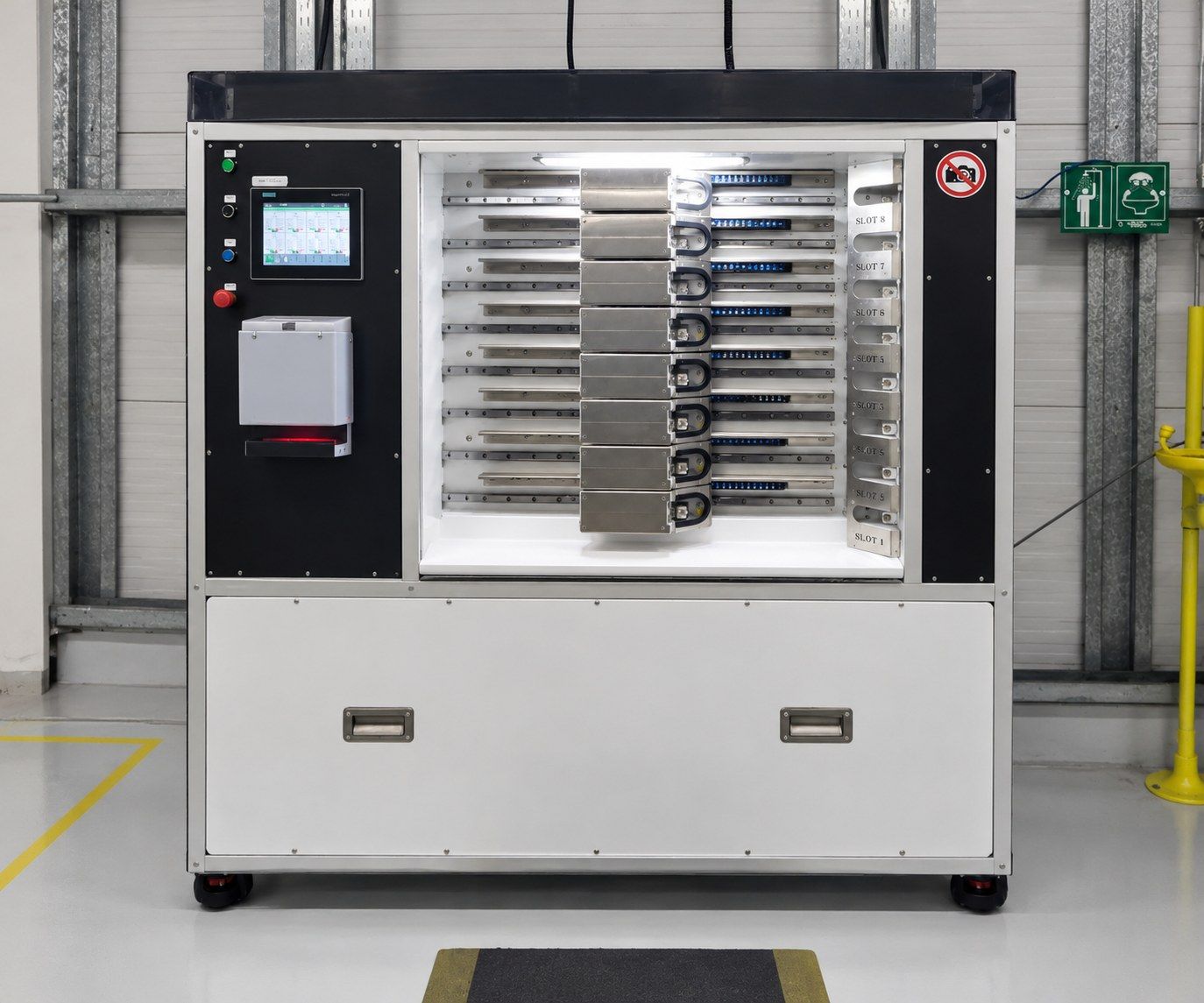 8-slot leak test station built by GSD Automation
