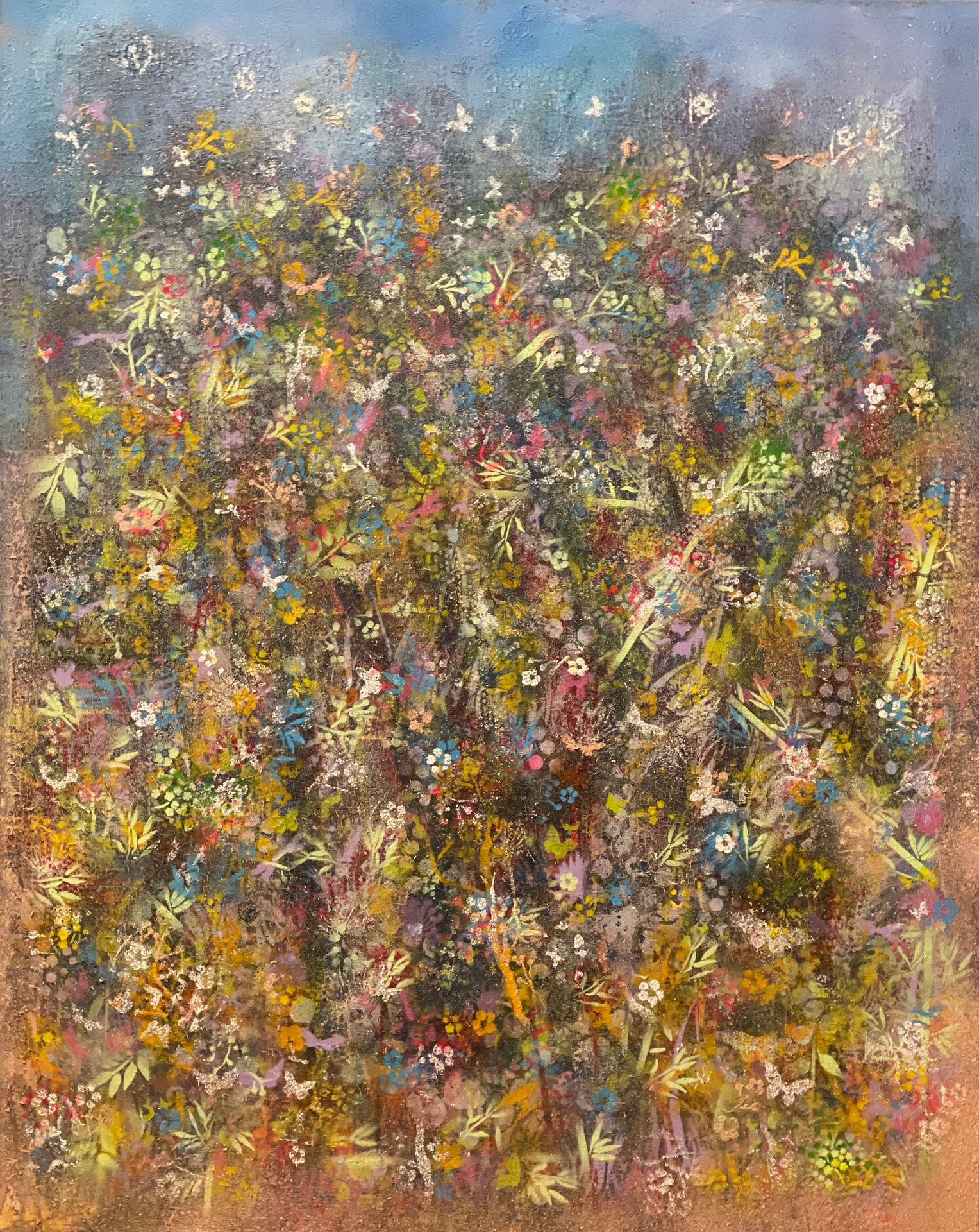The Secret Garden. Acrylic and mixed media on canvas. Sold