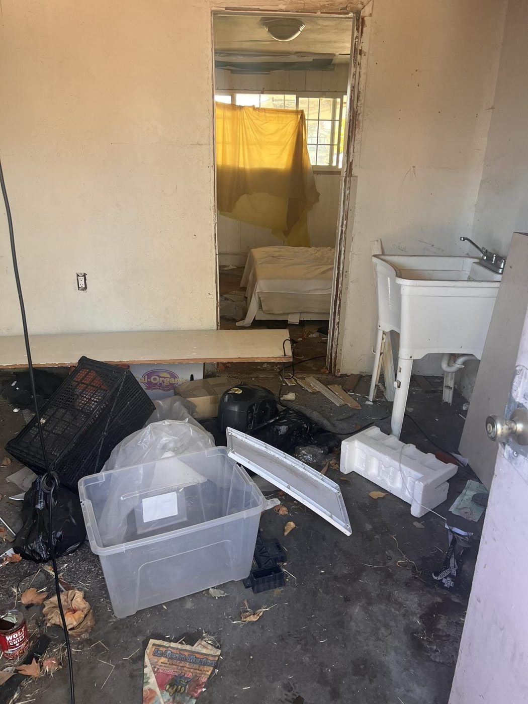 Concord project, photo 02: Interior debris before cleanup
