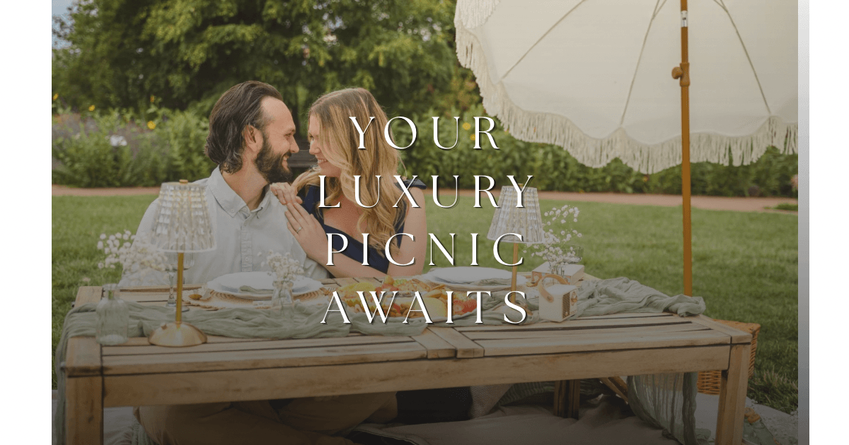 newlywed couple in Denver enjoying a luxury picnic newlywed couple in Denver enjoying a luxury picnic