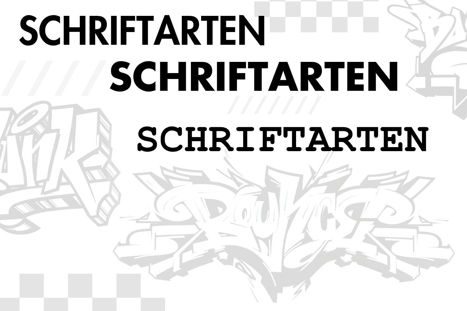 Darstellung der Schriftarten Helvetica, Futura und Courier mit Graffiti-Elementen im Hintergrund – als visuelle Brücke vom klassischen Font zum Graffiti-Style. Darstellung der Schriftarten Helvetica, Futura und Courier mit Graffiti-Elementen im Hintergrund – als visuelle Brücke vom klassischen Font zum Graffiti-Style.