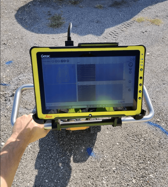 	Marked utilities on a commercial site during underground utility mapping