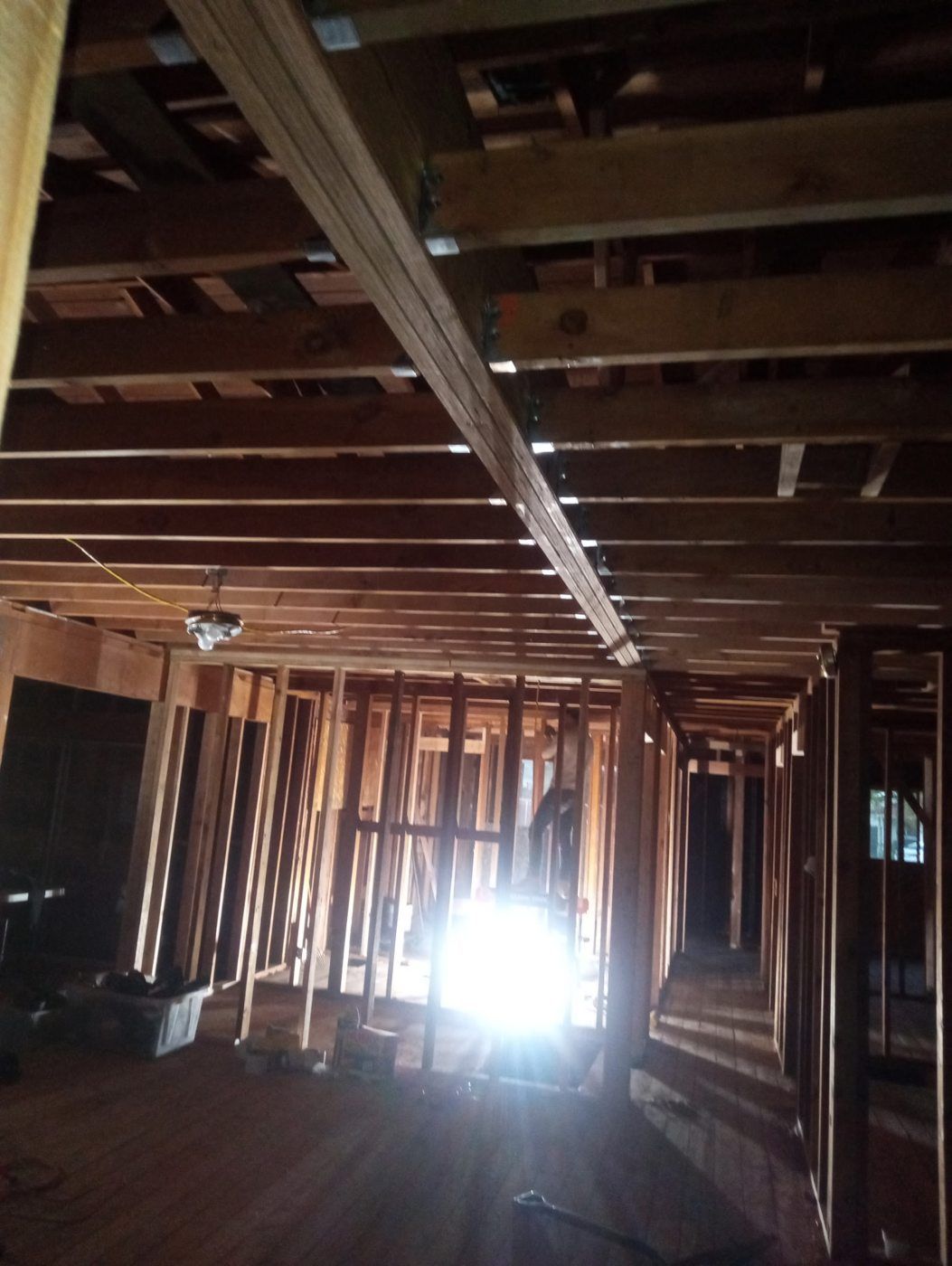 Fremont project, photo 10: Open ceiling and structural framing