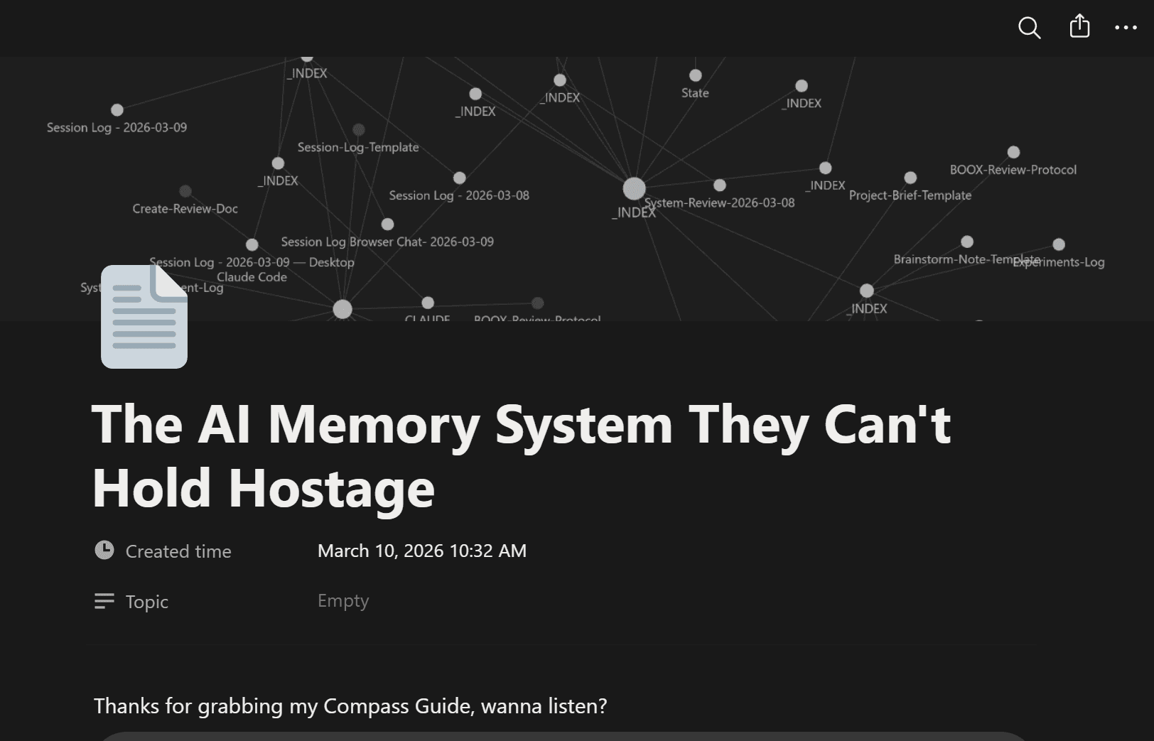Your AI memory system — file template vault