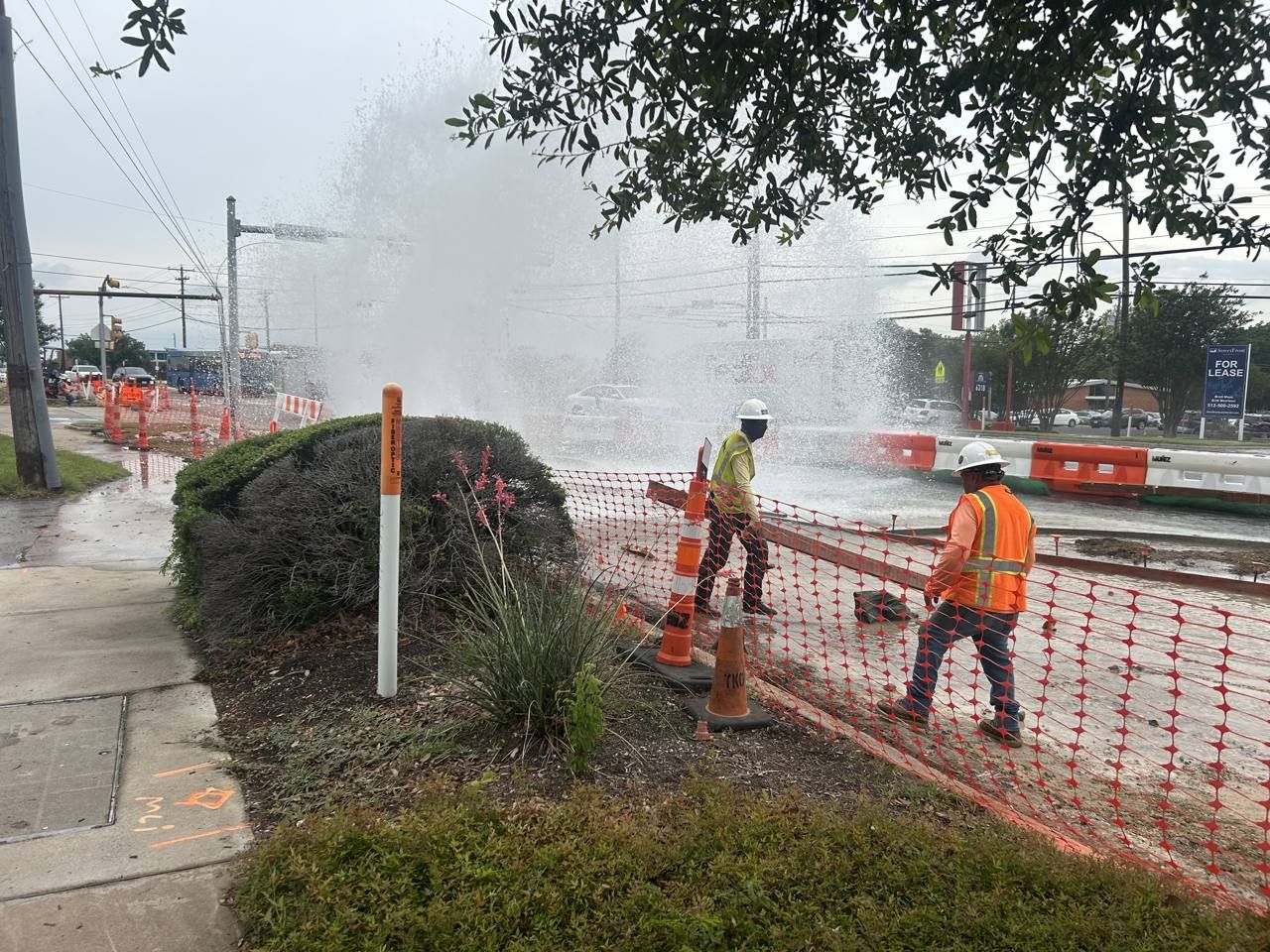 Roadway utility repair site in Texas Roadway utility repair site in Texas