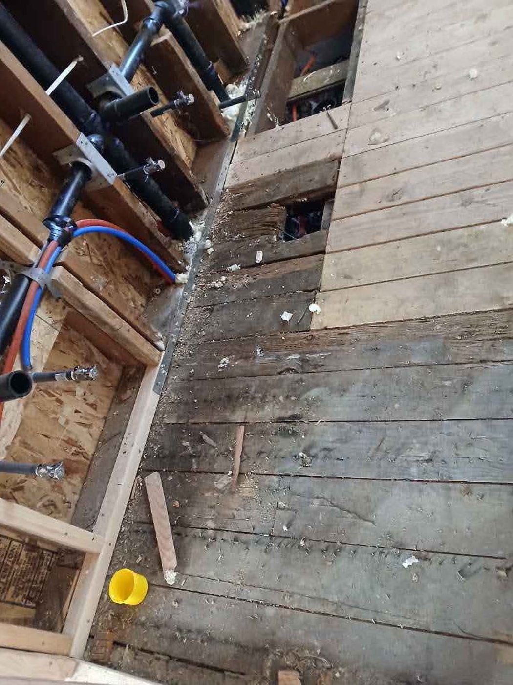 Concord project, photo 11: Floor opened for rough-in work