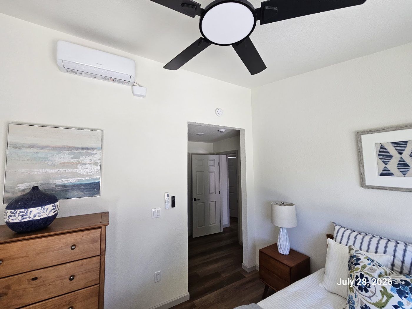 Concord project, photo 22: Completed bedroom and heat pump