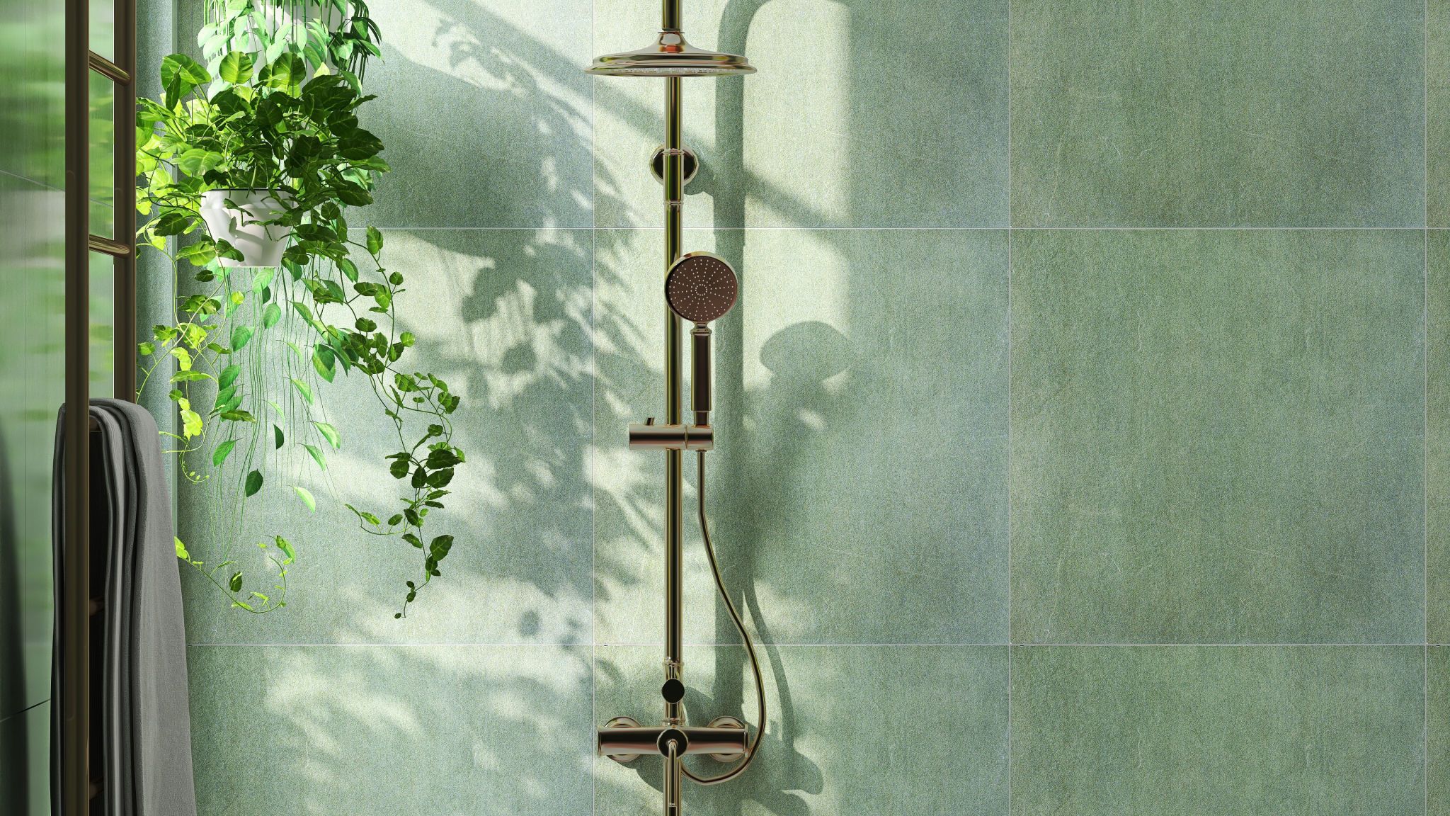 bathroom with plants