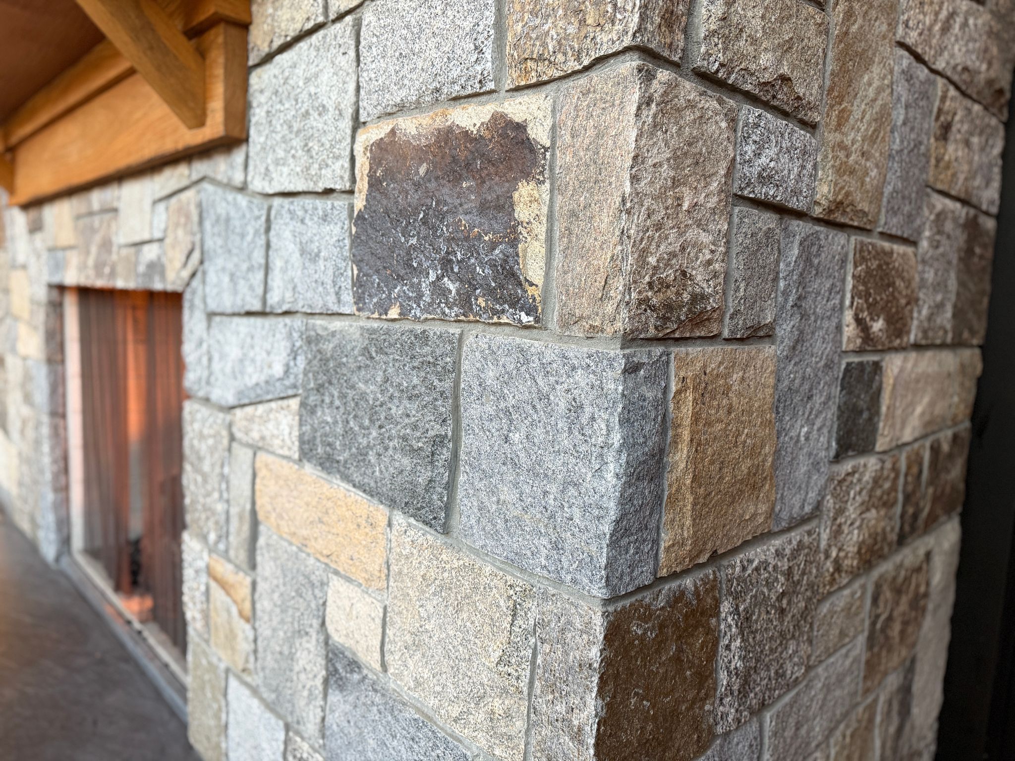 interior stone fireplace
