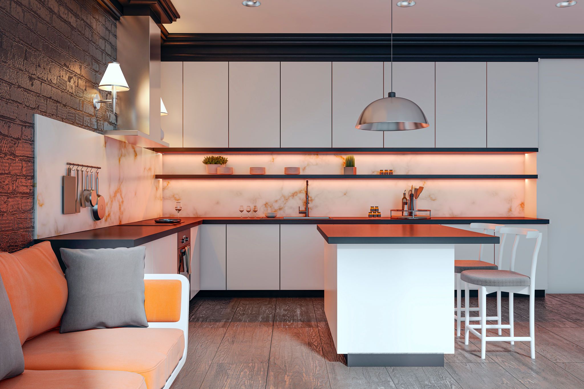 cozy kitchen lighting