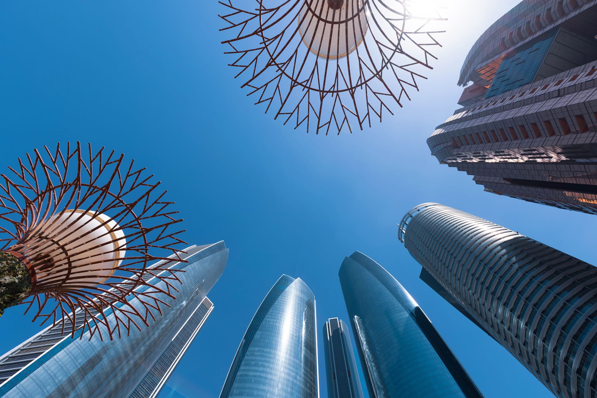 abu dhabi skyline drone