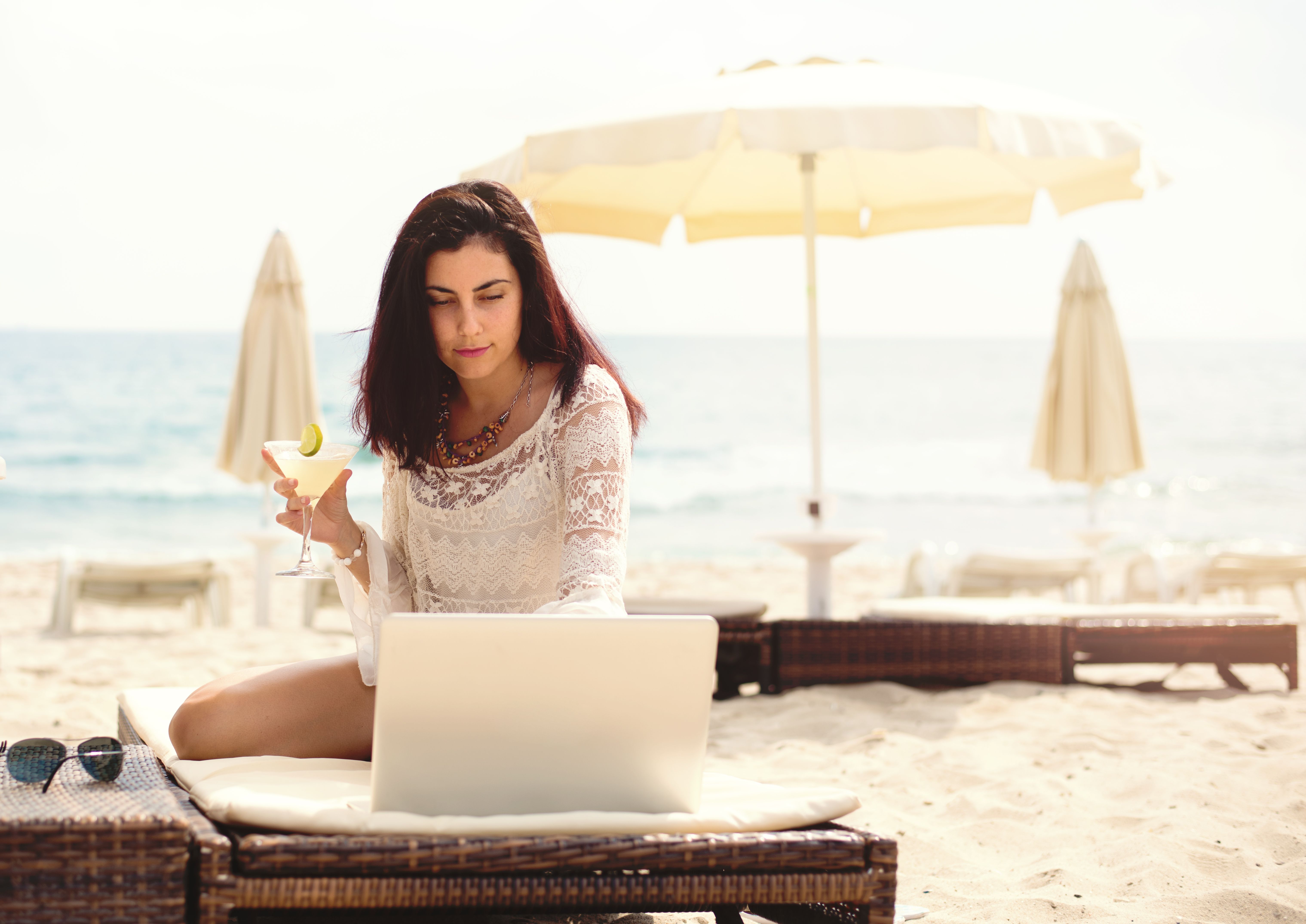 Young woman enjoying in cocktail Young woman enjoying in cocktail