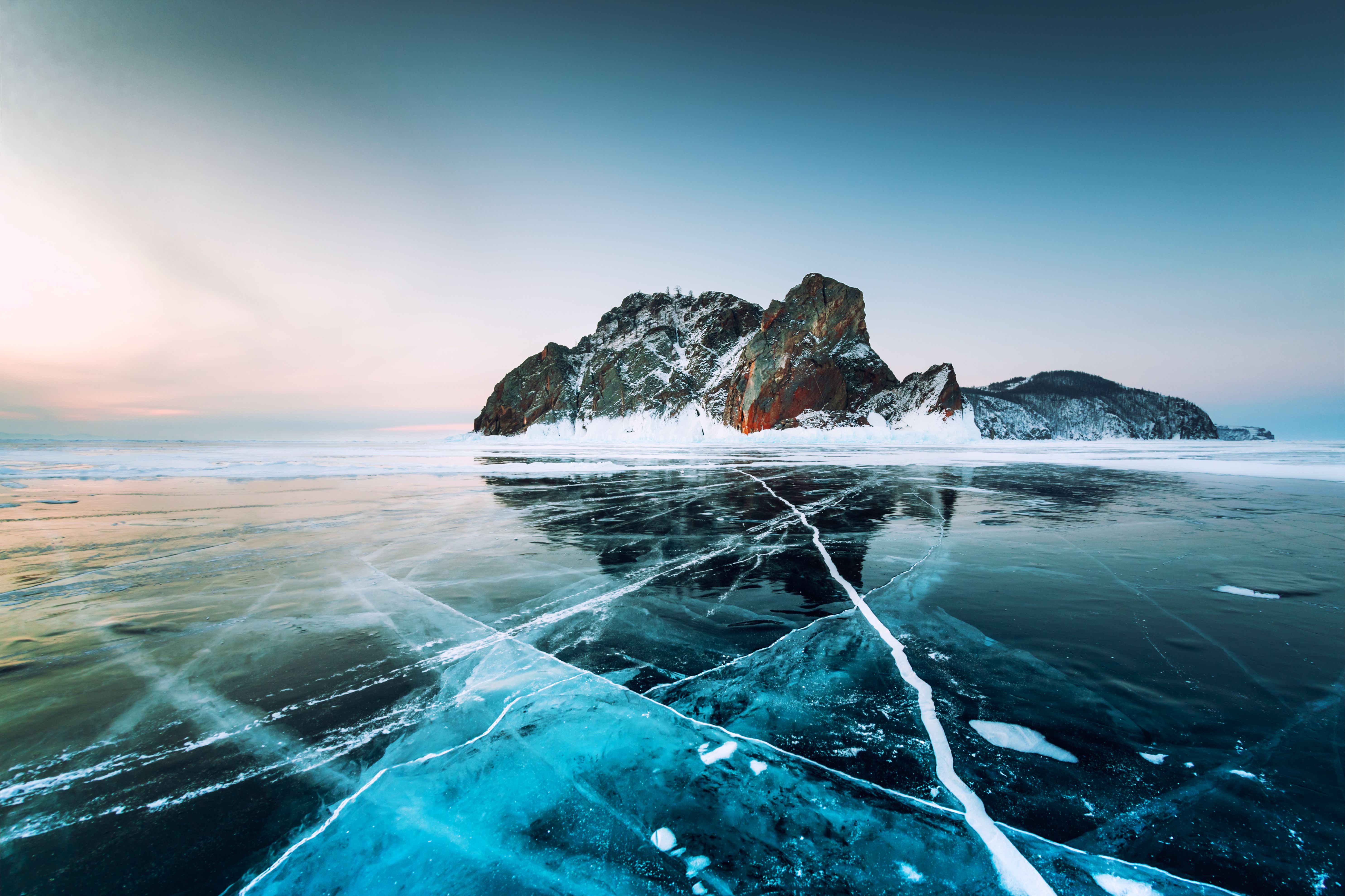 frozen lake winter