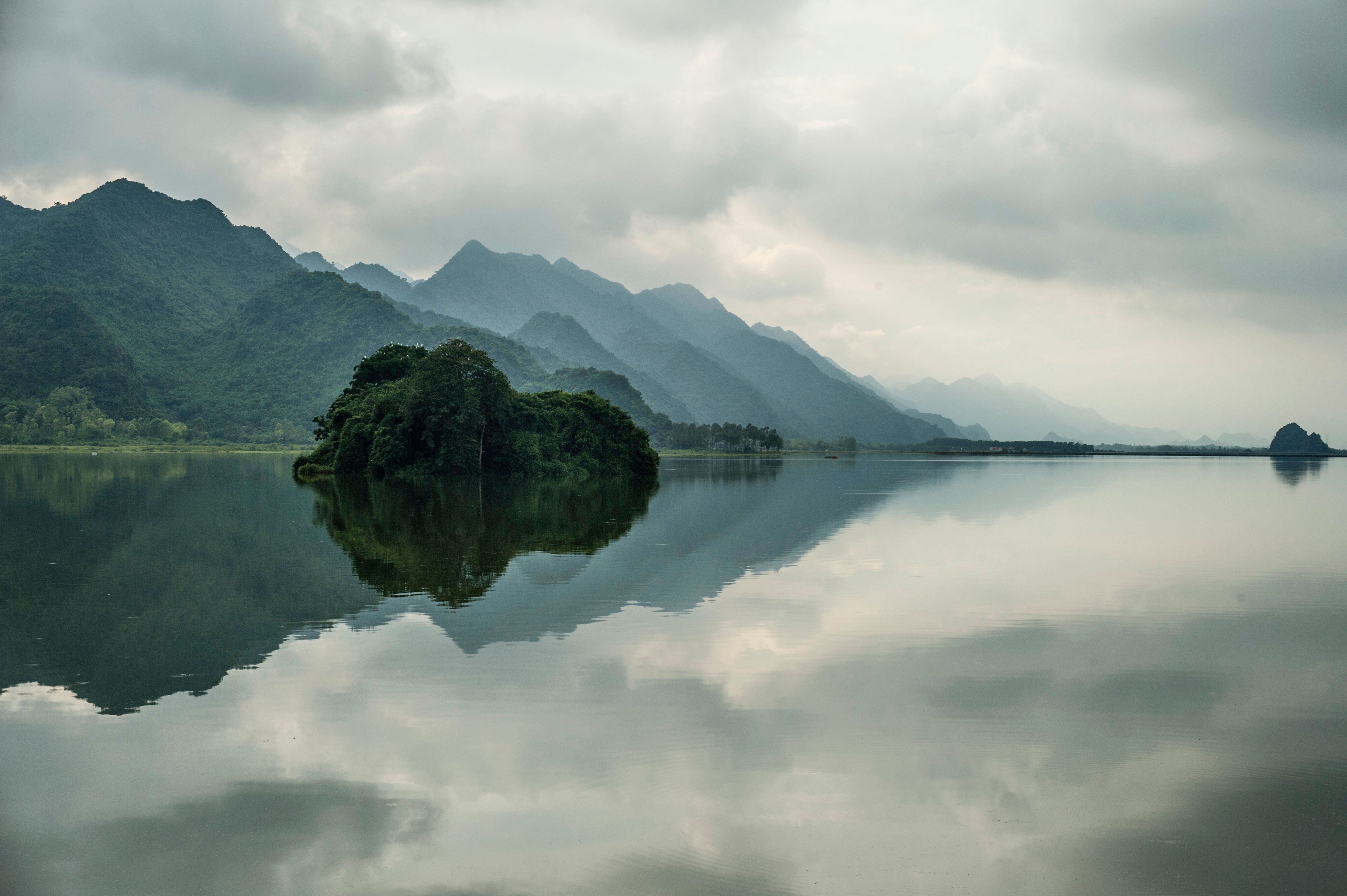 Lake abutting Cuc Phuong National Park Ninh Binh Vietnam