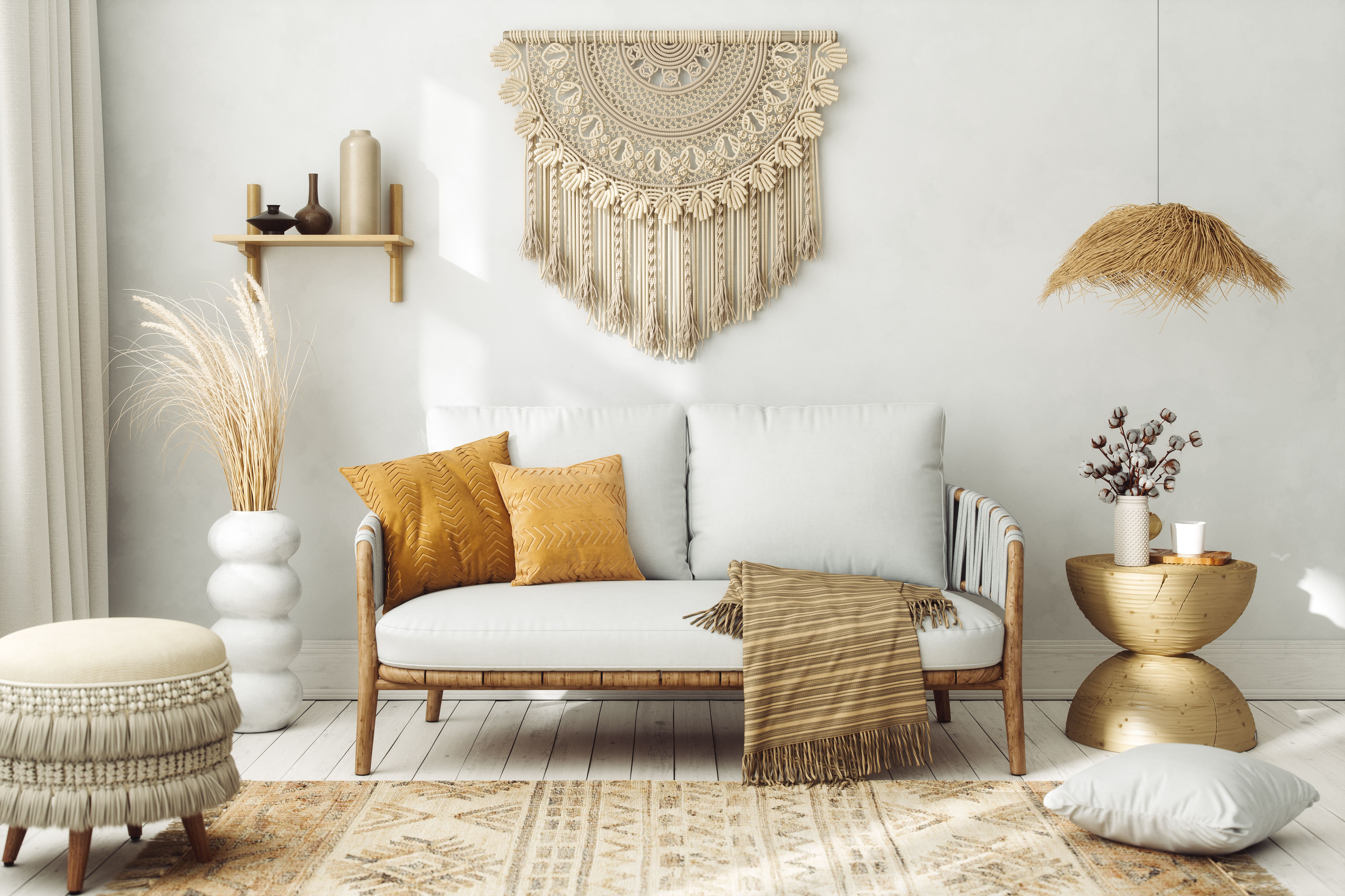 Bohemian Style Living Room Interior