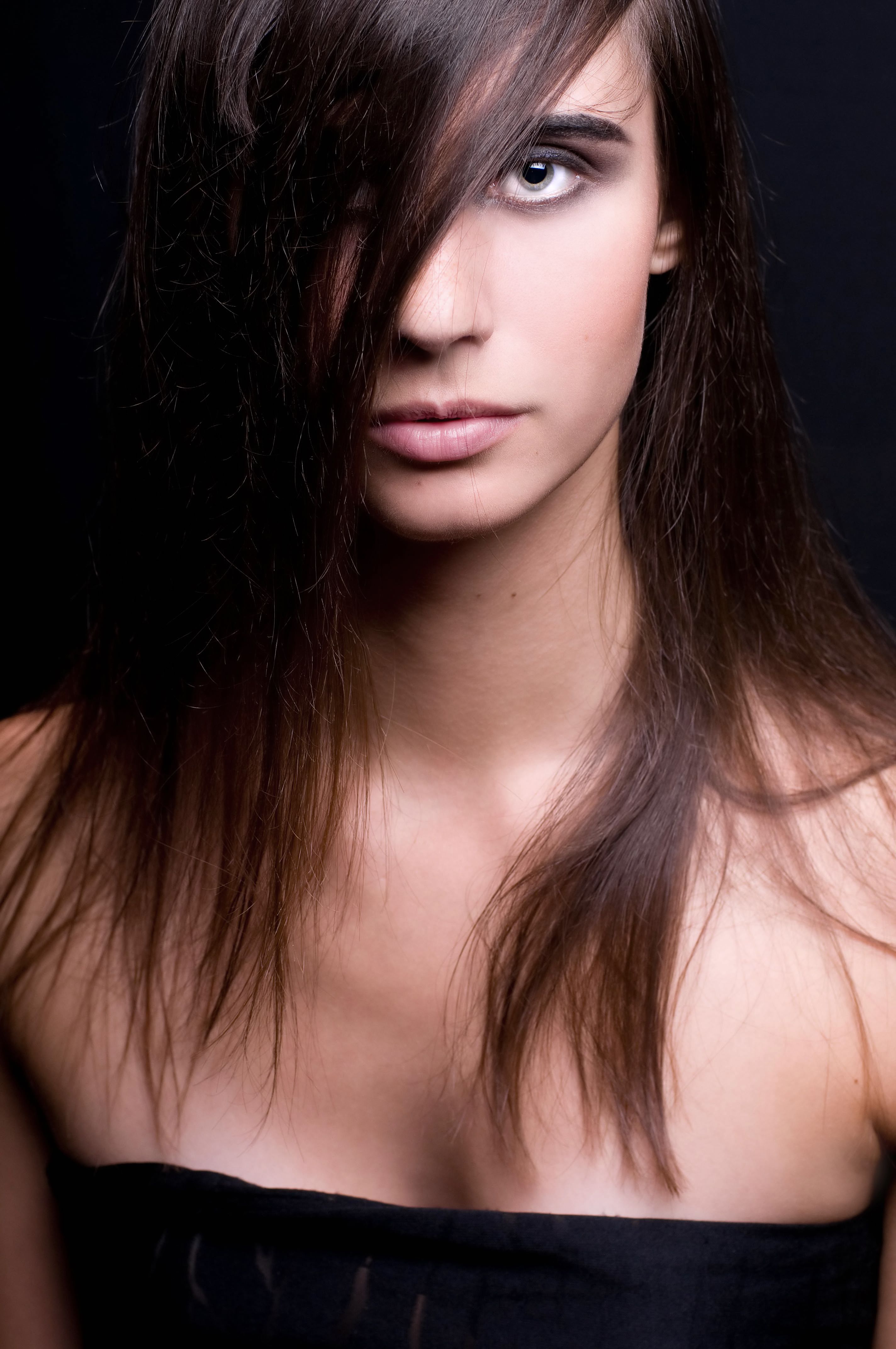 beautiful brunette with magnificent natural hair