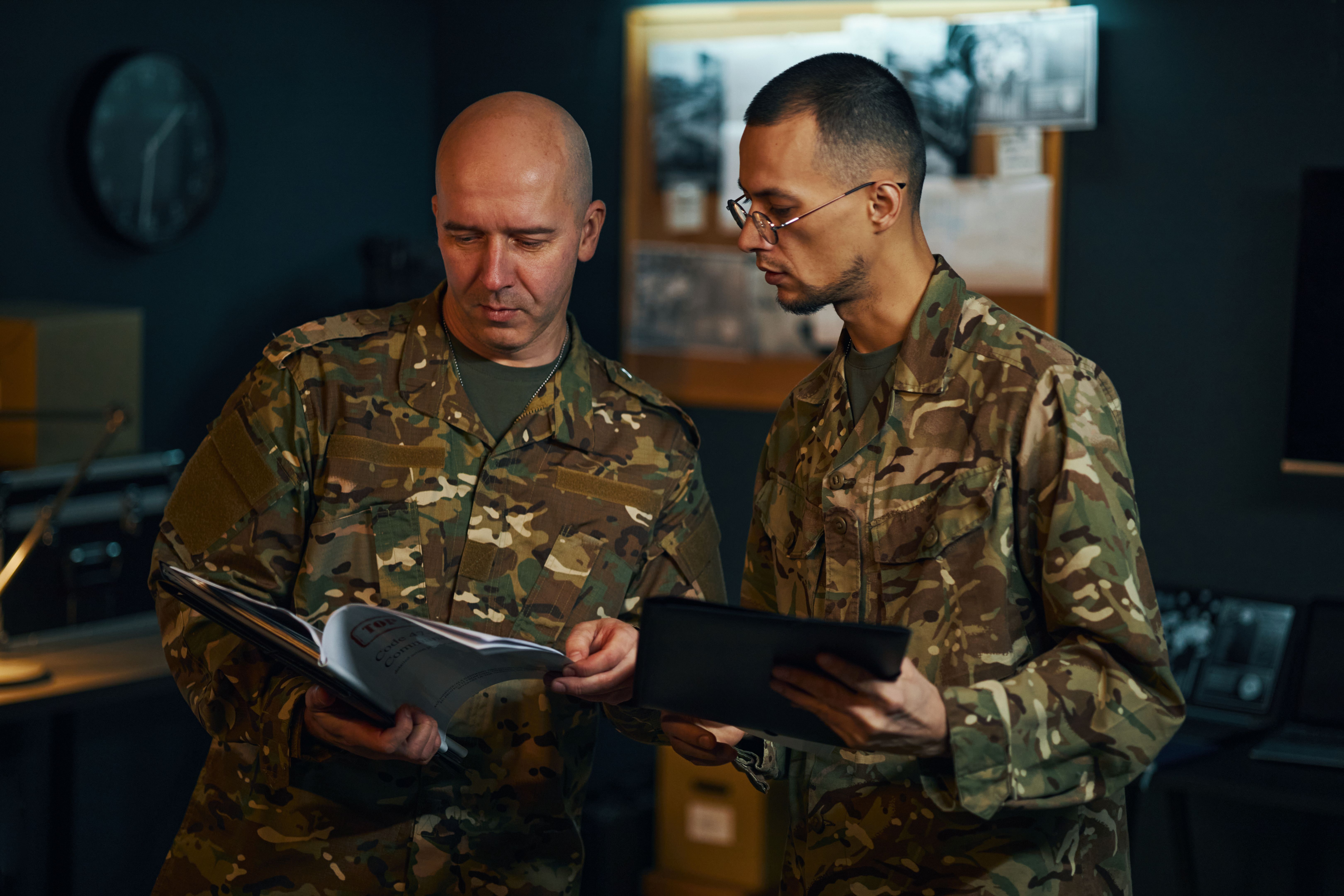 Discussing Military Strategy During Tactical Briefing