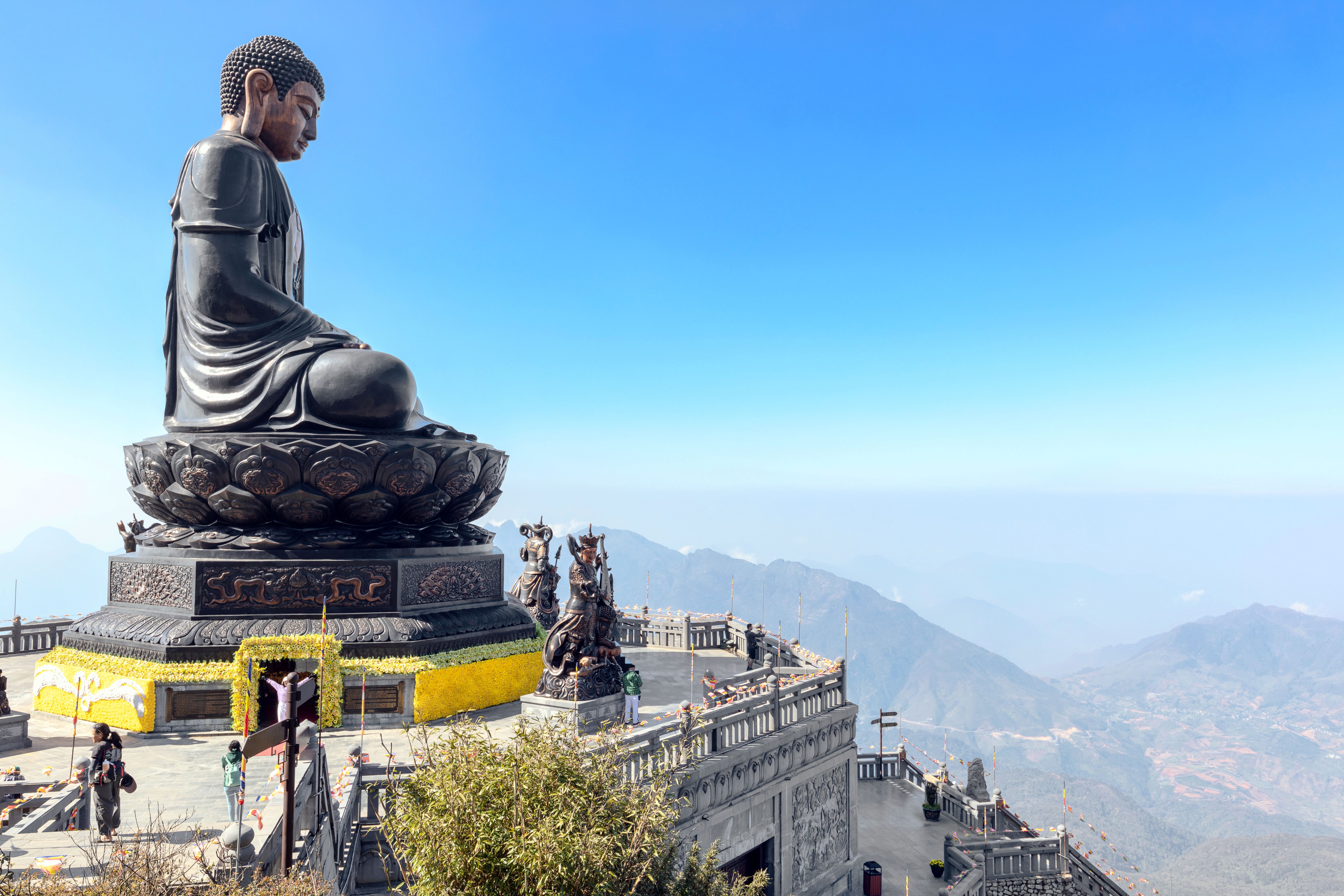 Big buddha statue at the top of Fansipan mountain