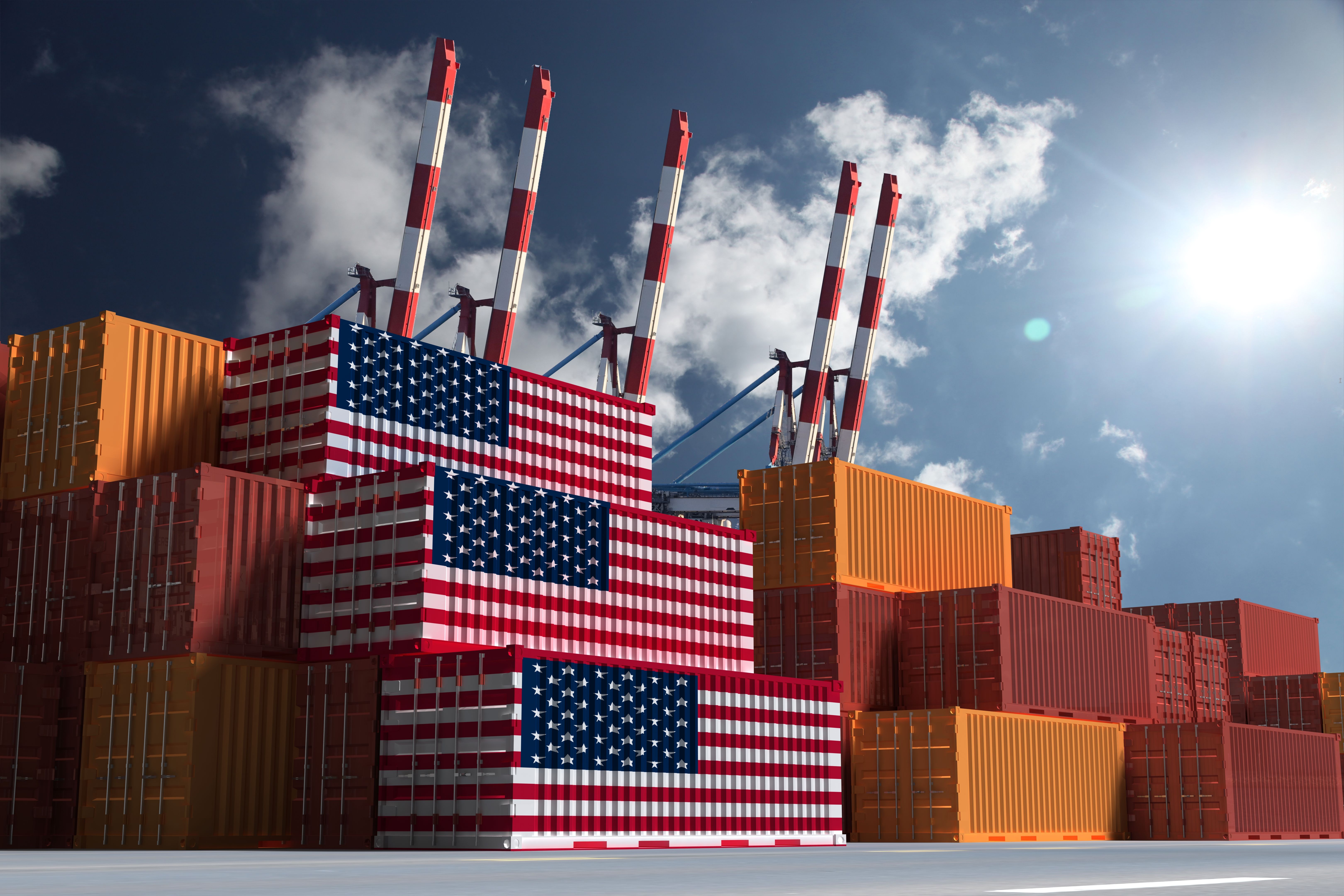 USA shipping cargo container export import trade economy USA shipping cargo container export import trade economy