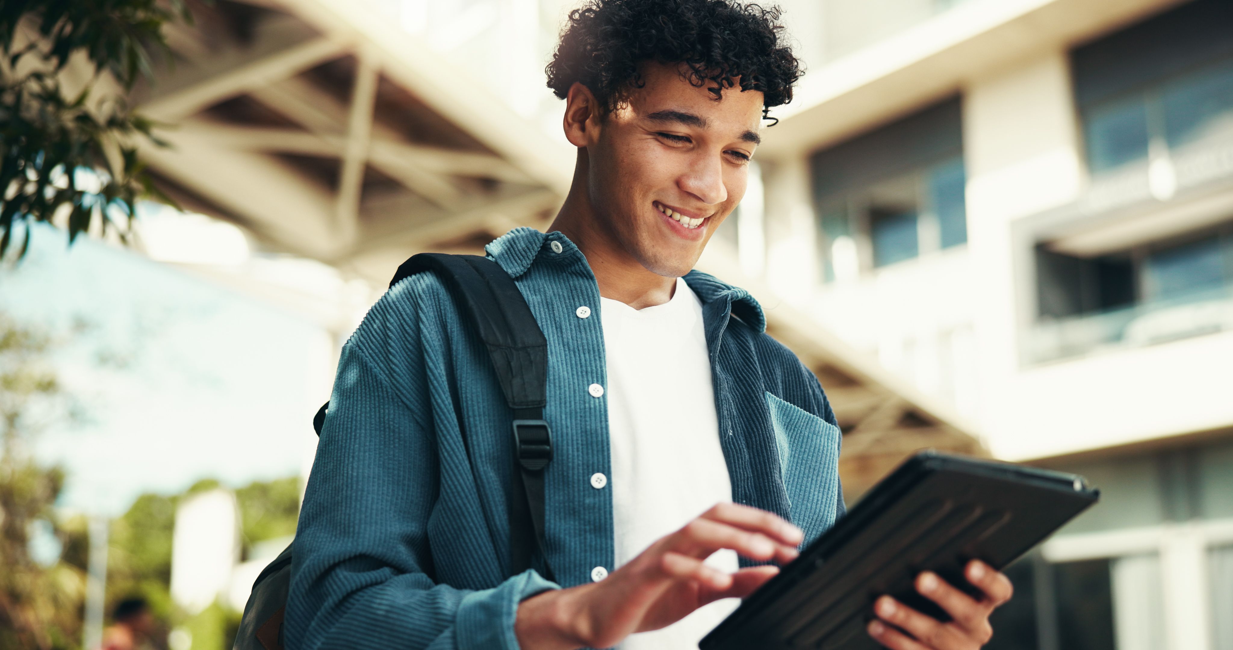 students with tablets