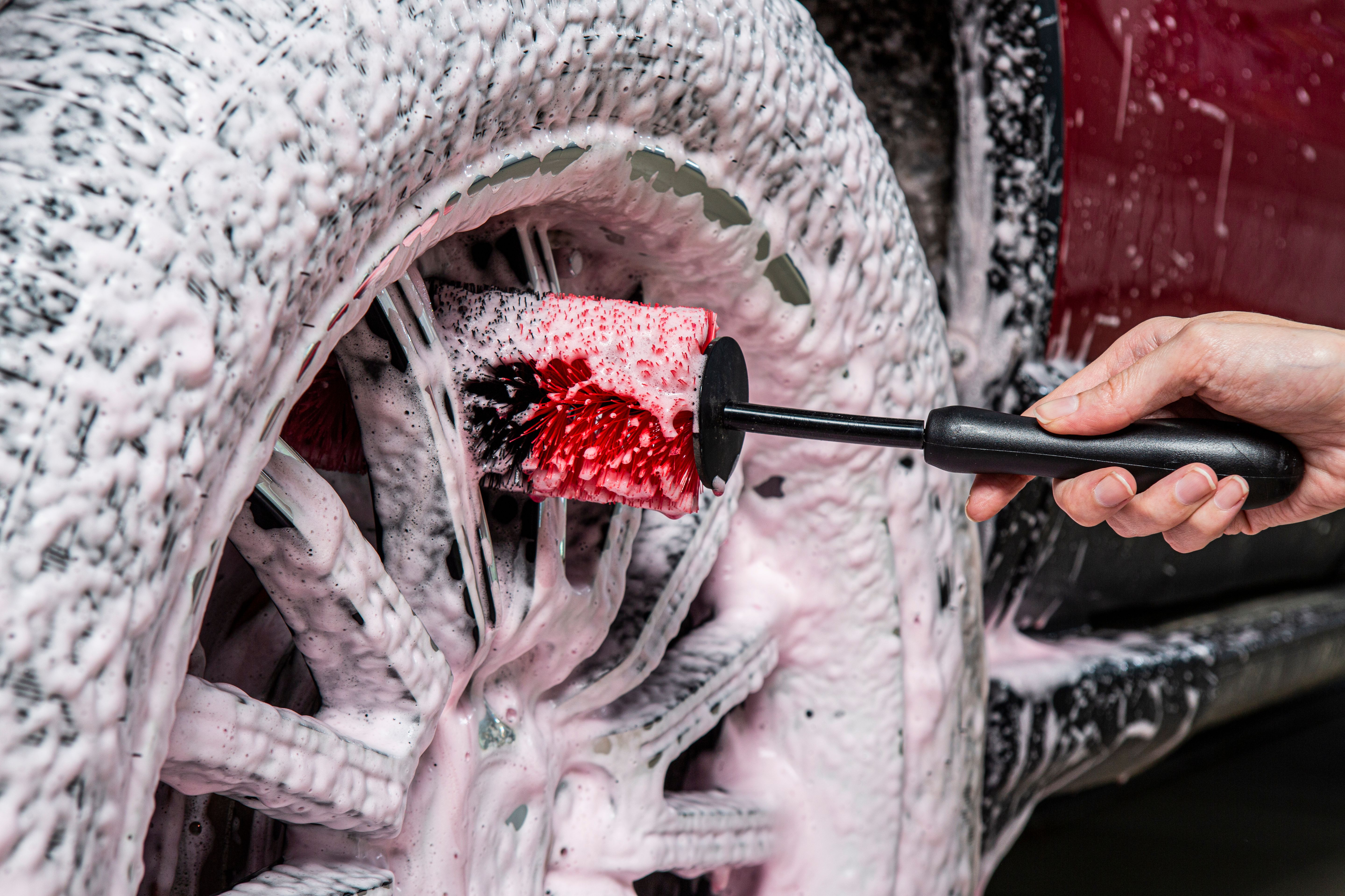 Washing car wheels
