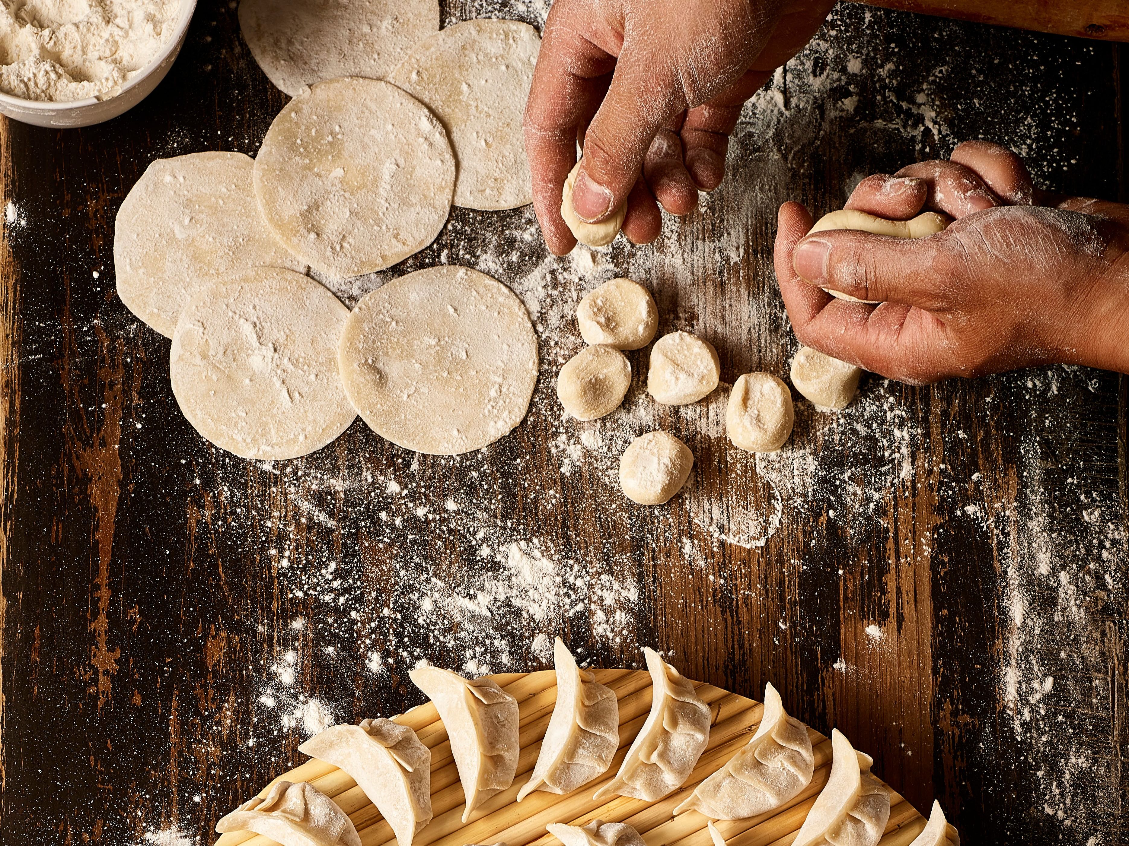 chef preparing dumplings