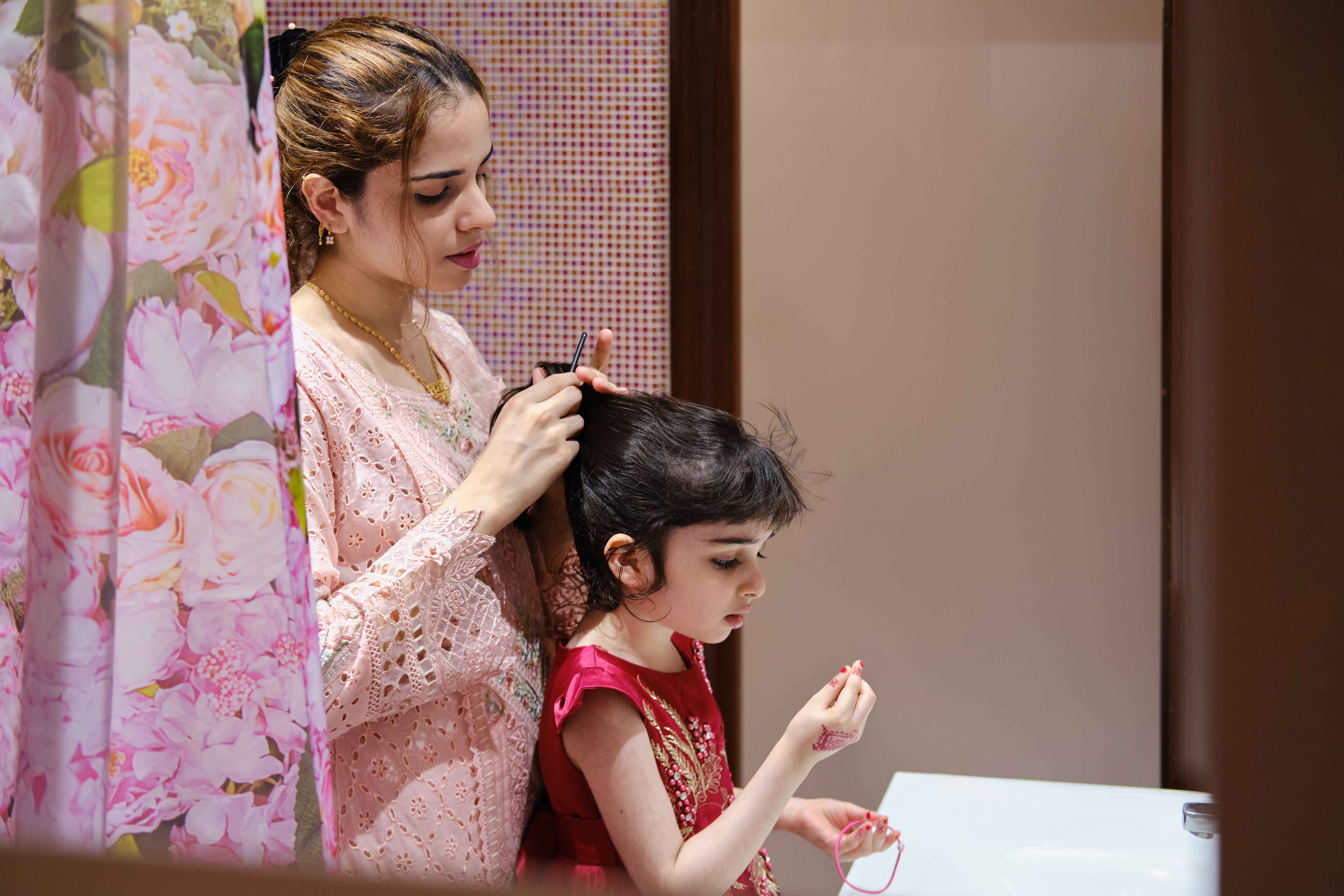 parent child haircut