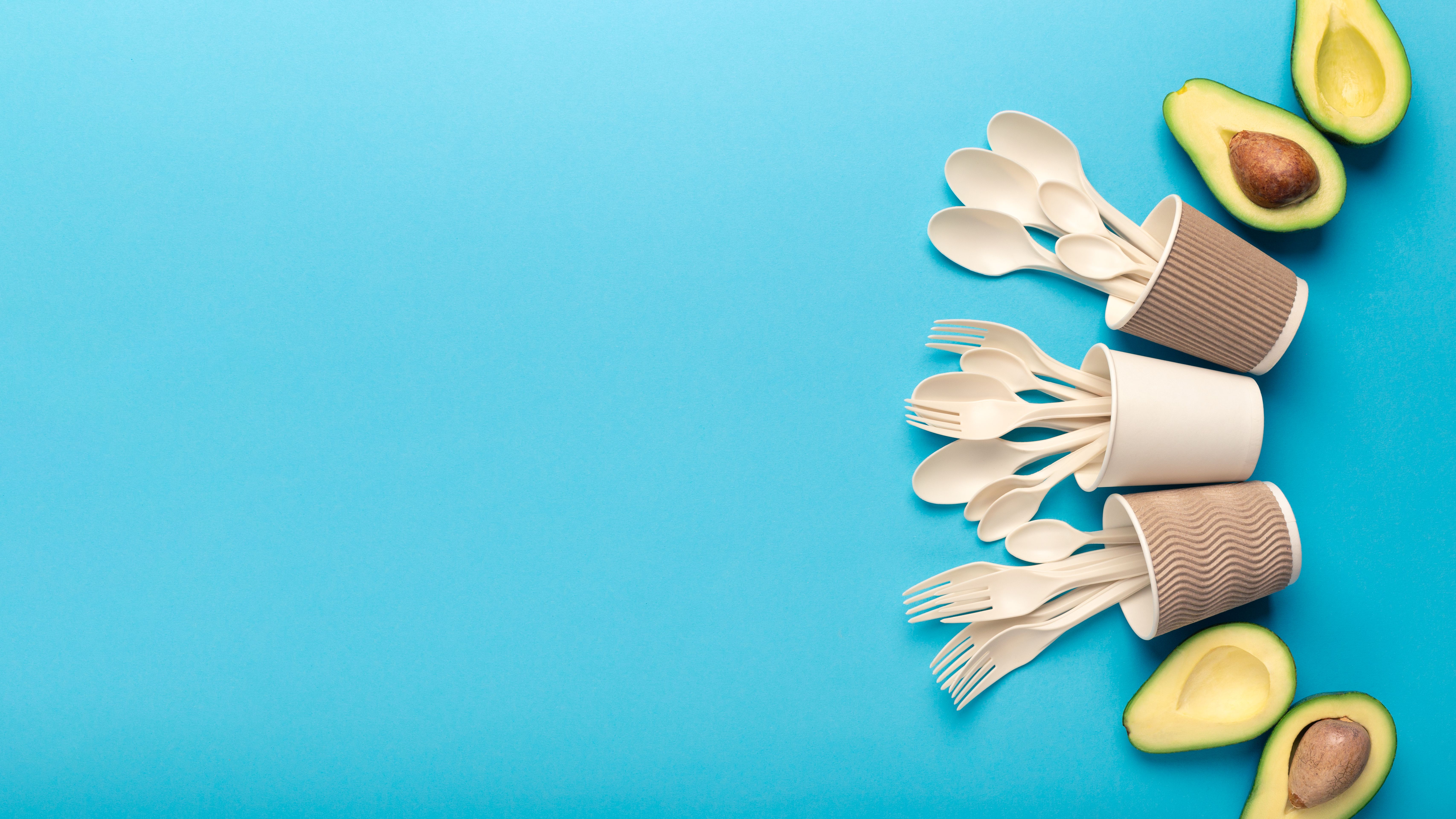 Creative frame of new eco friendly compostable paper cups Creative frame of new eco friendly compostable paper cups