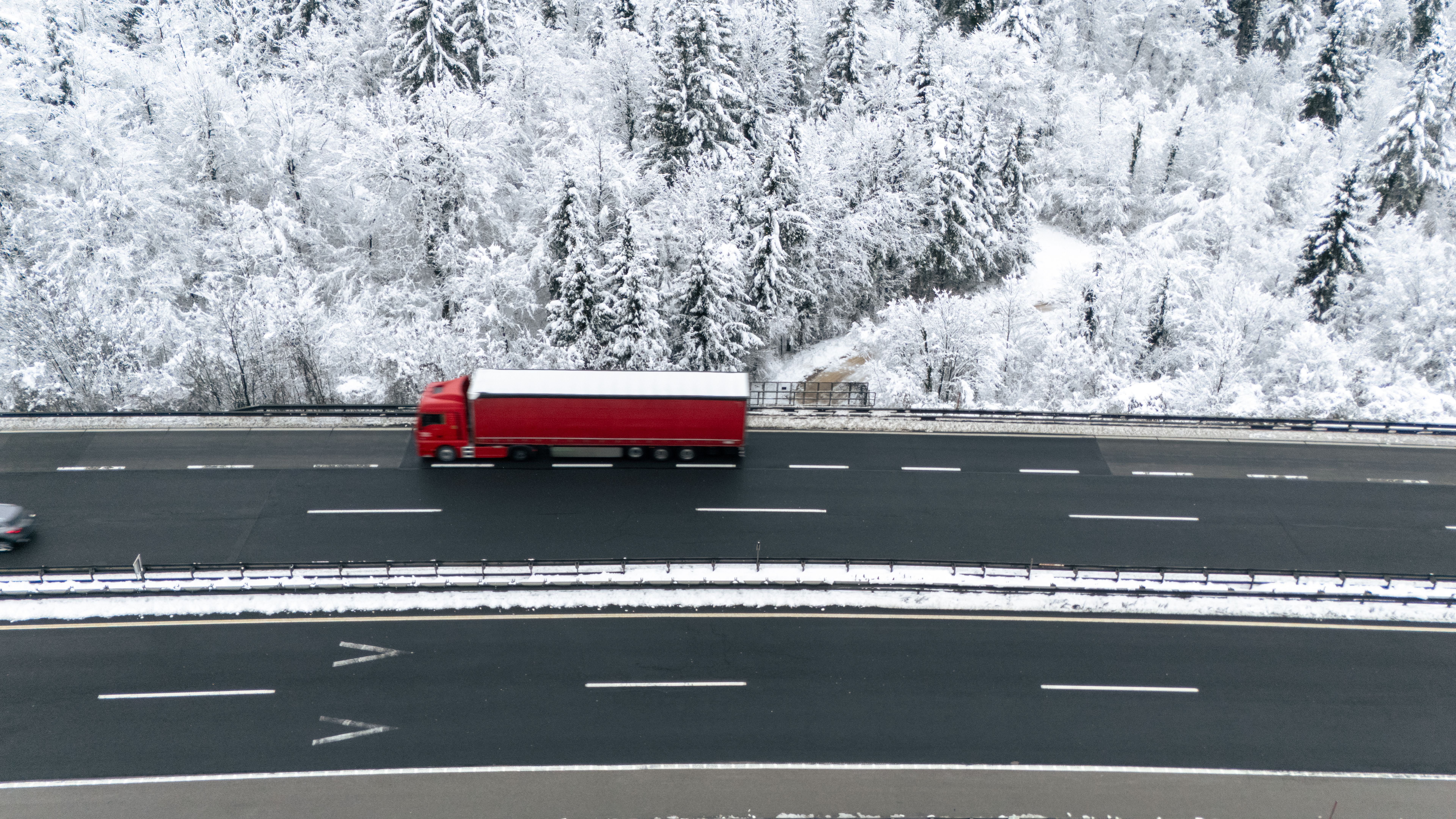 snowy road delivery