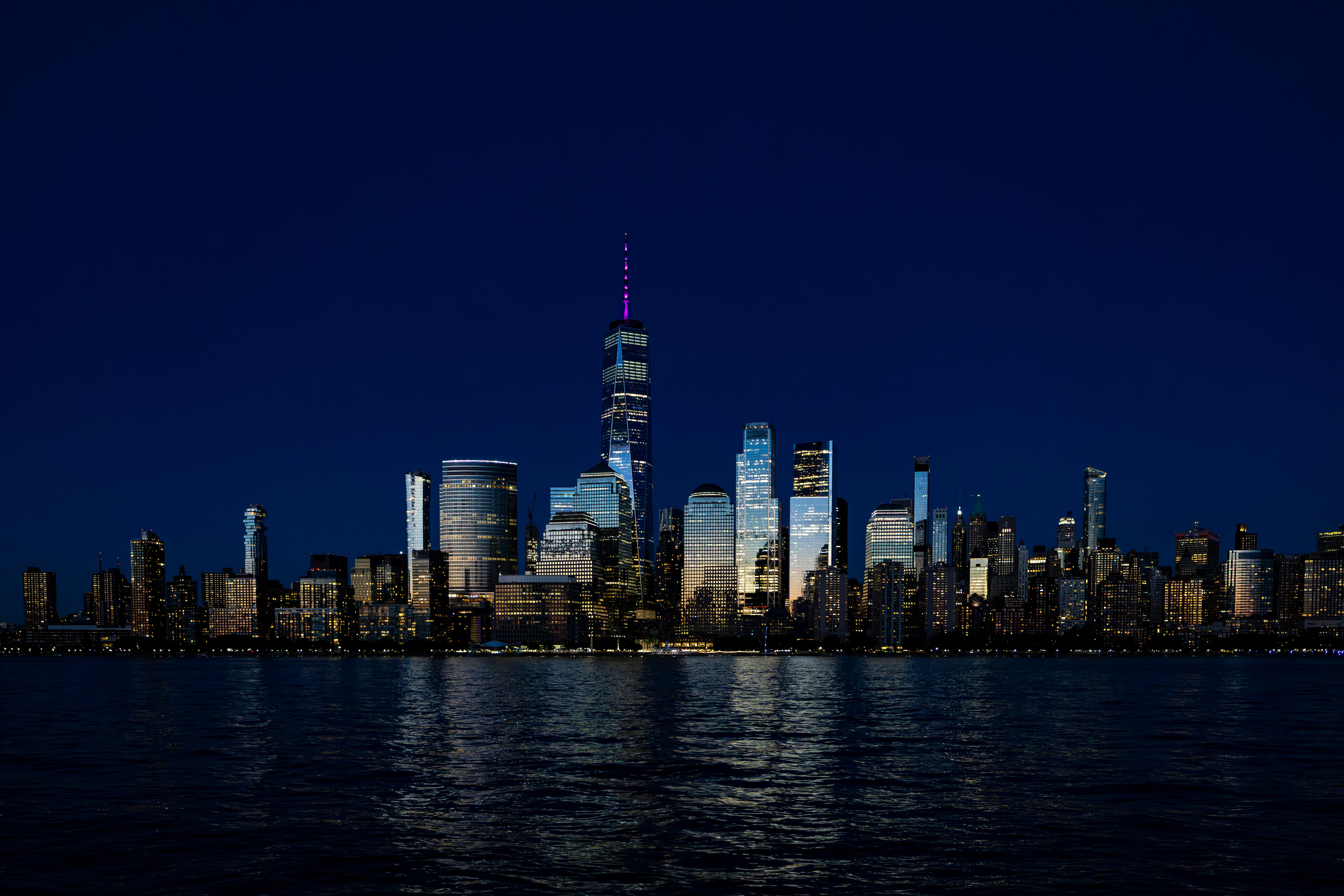 city skyline nighttime