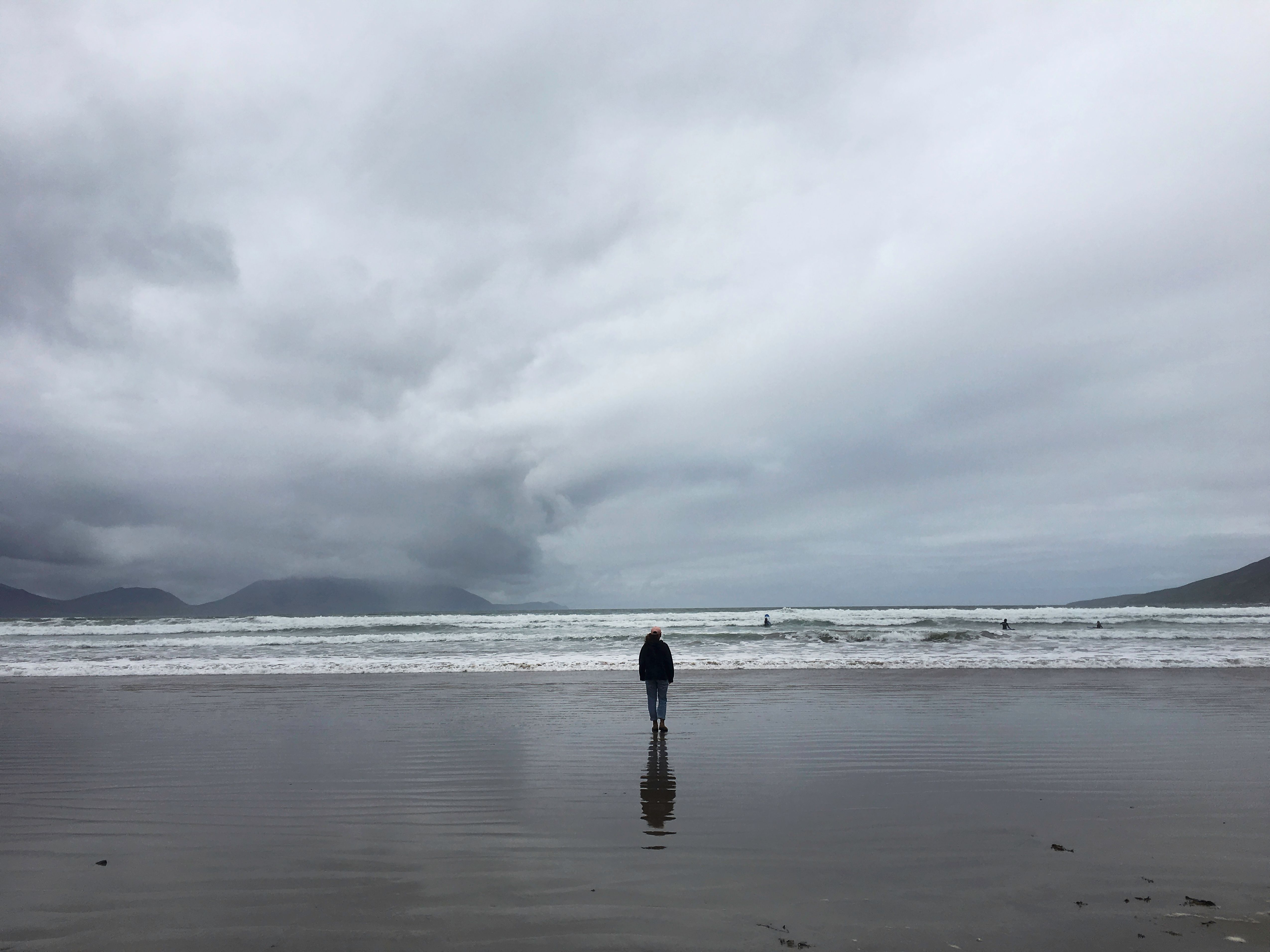 A lone figure on a beach
