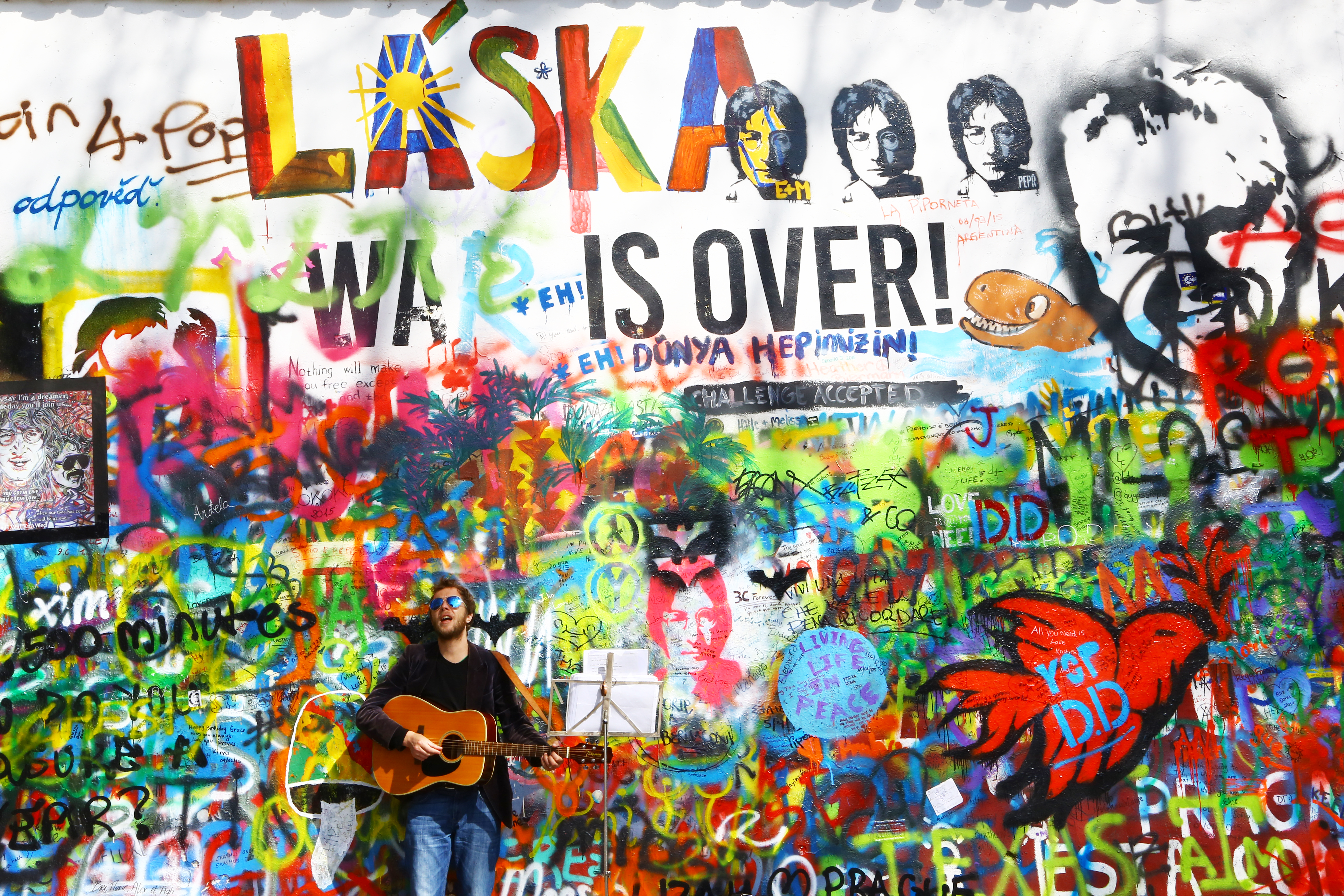 Musician At John Lennon Wall, Prague