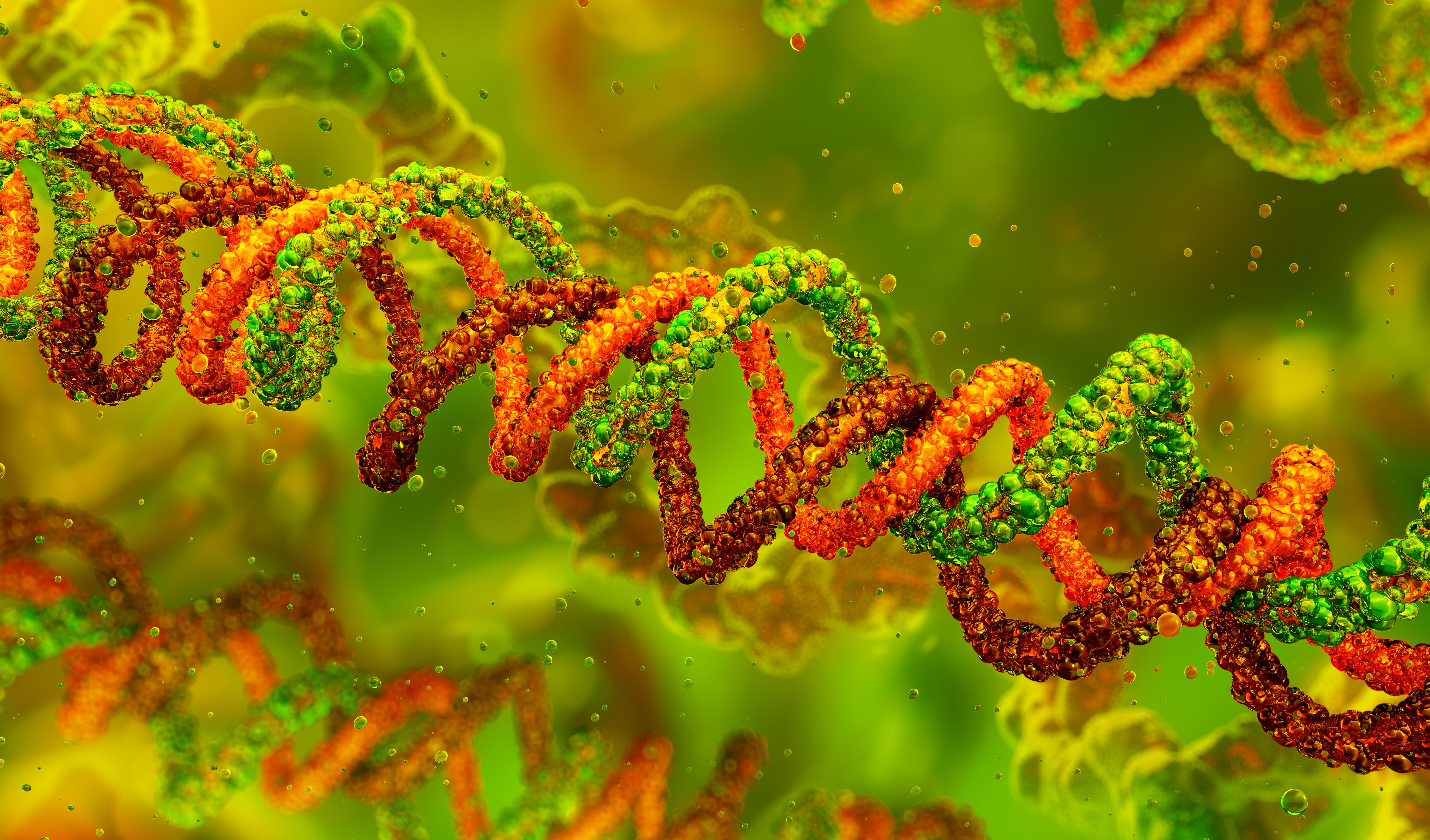 Triple-helical structure of collagen molecule, key skin protein. Triple-helical structure of collagen molecule, key skin protein.