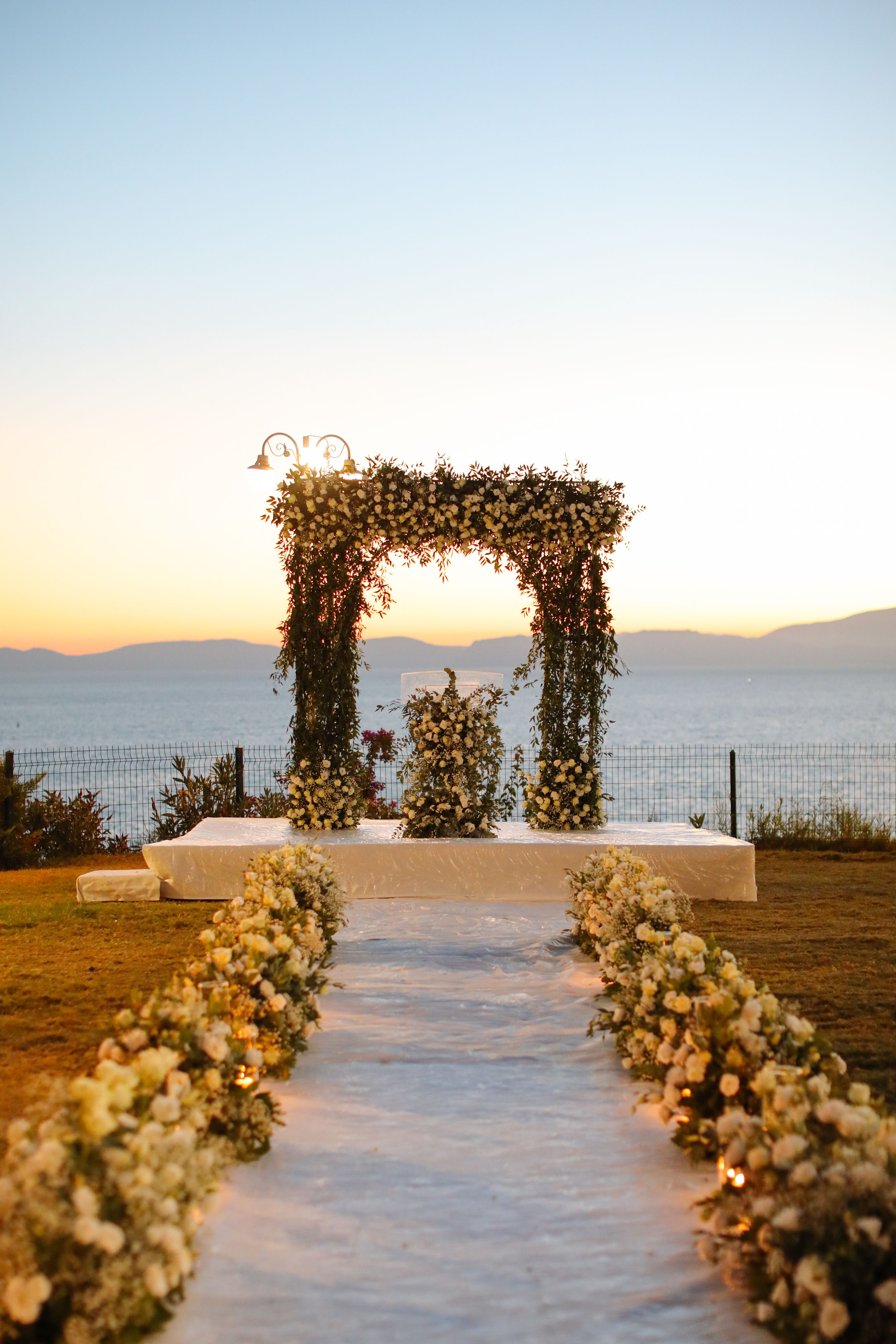 Beautiful wedding arch on the beach