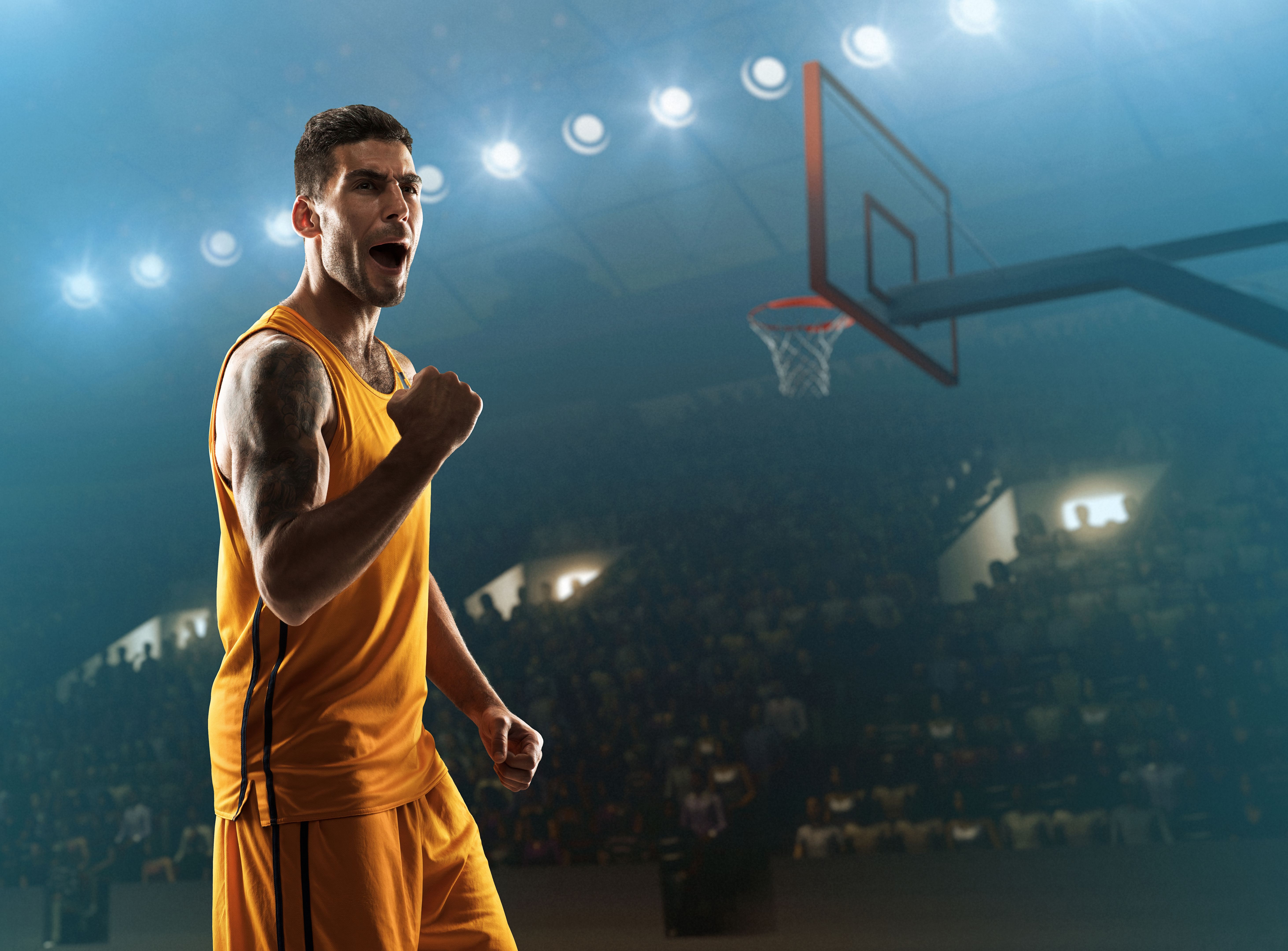 basketball team celebration