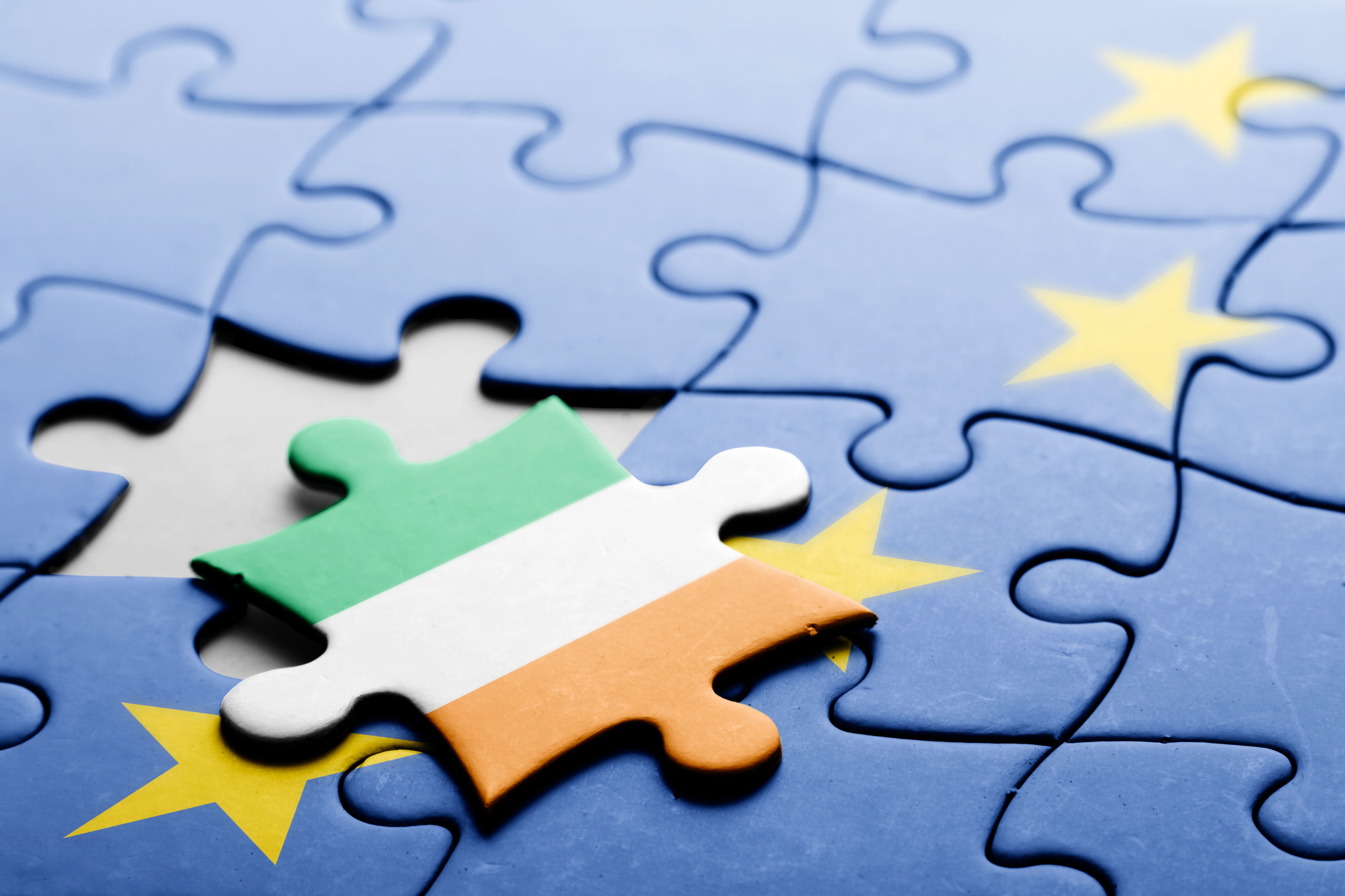 Ireland. Exit from European Union concept puzzle Ireland. Exit from European Union concept puzzle