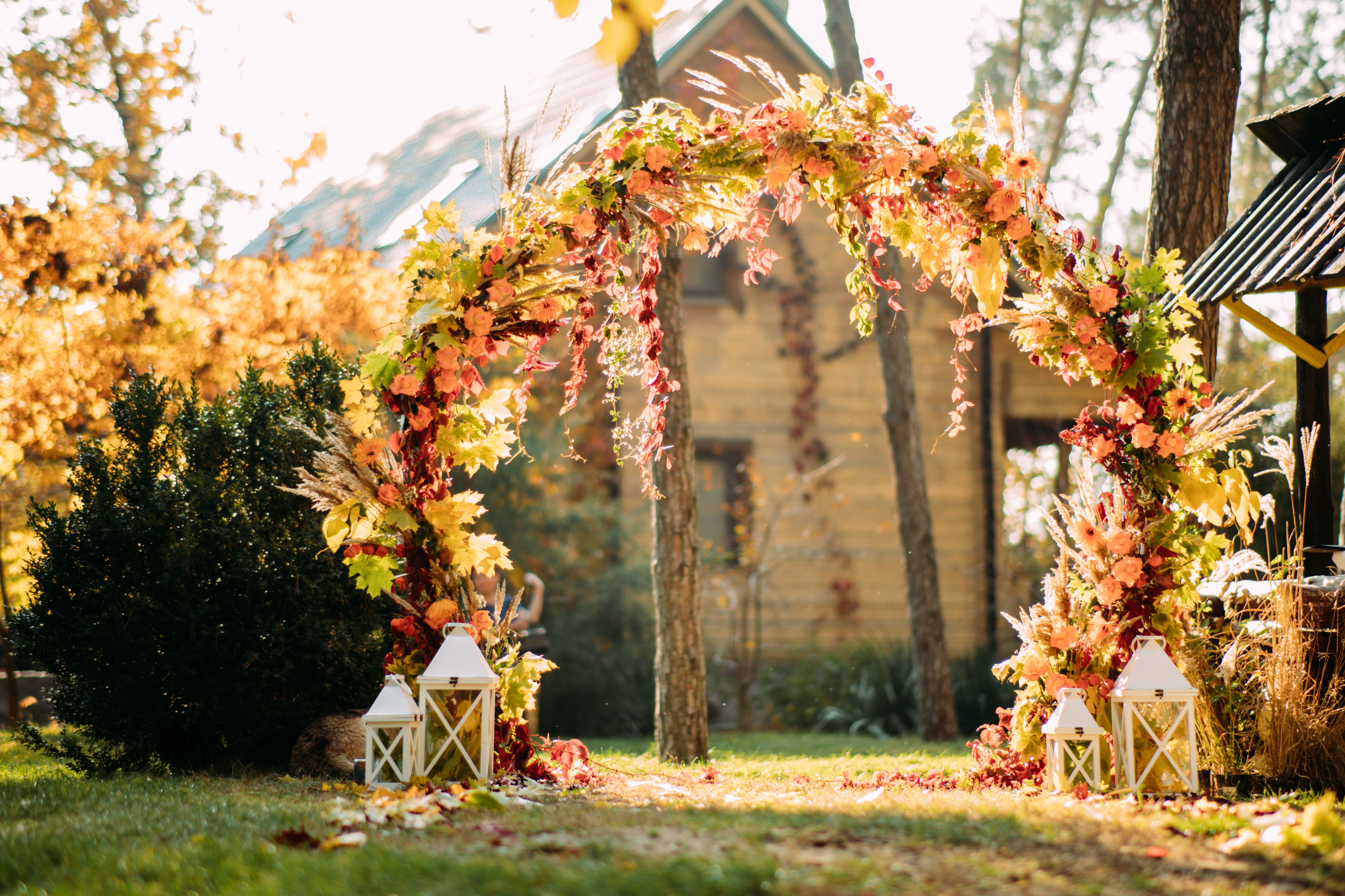 fall wedding ceremony