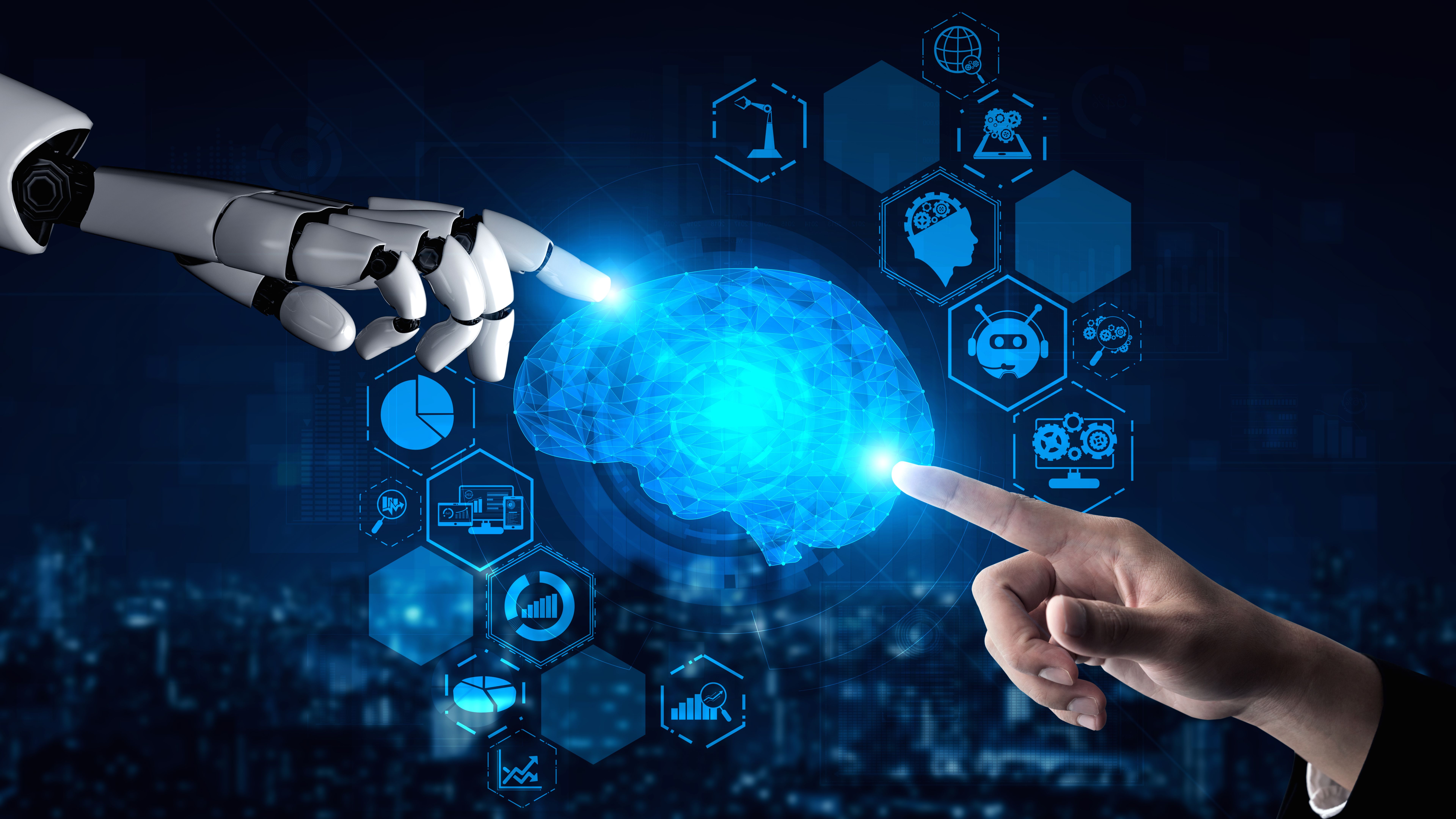 Future artificial intelligence robot and cyborg.