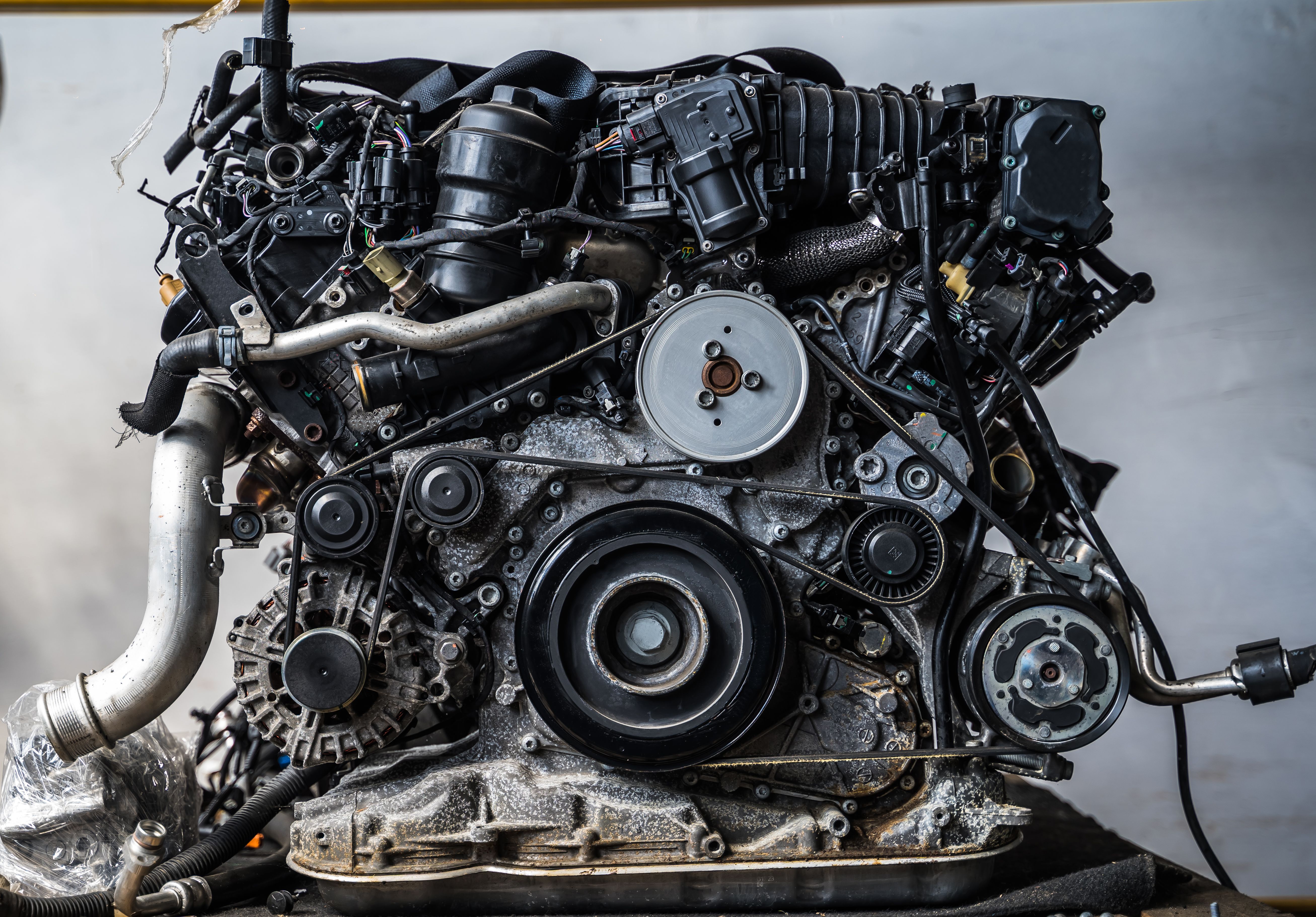 car engine photo, car engine repair, raw engine, engine pulled out of car