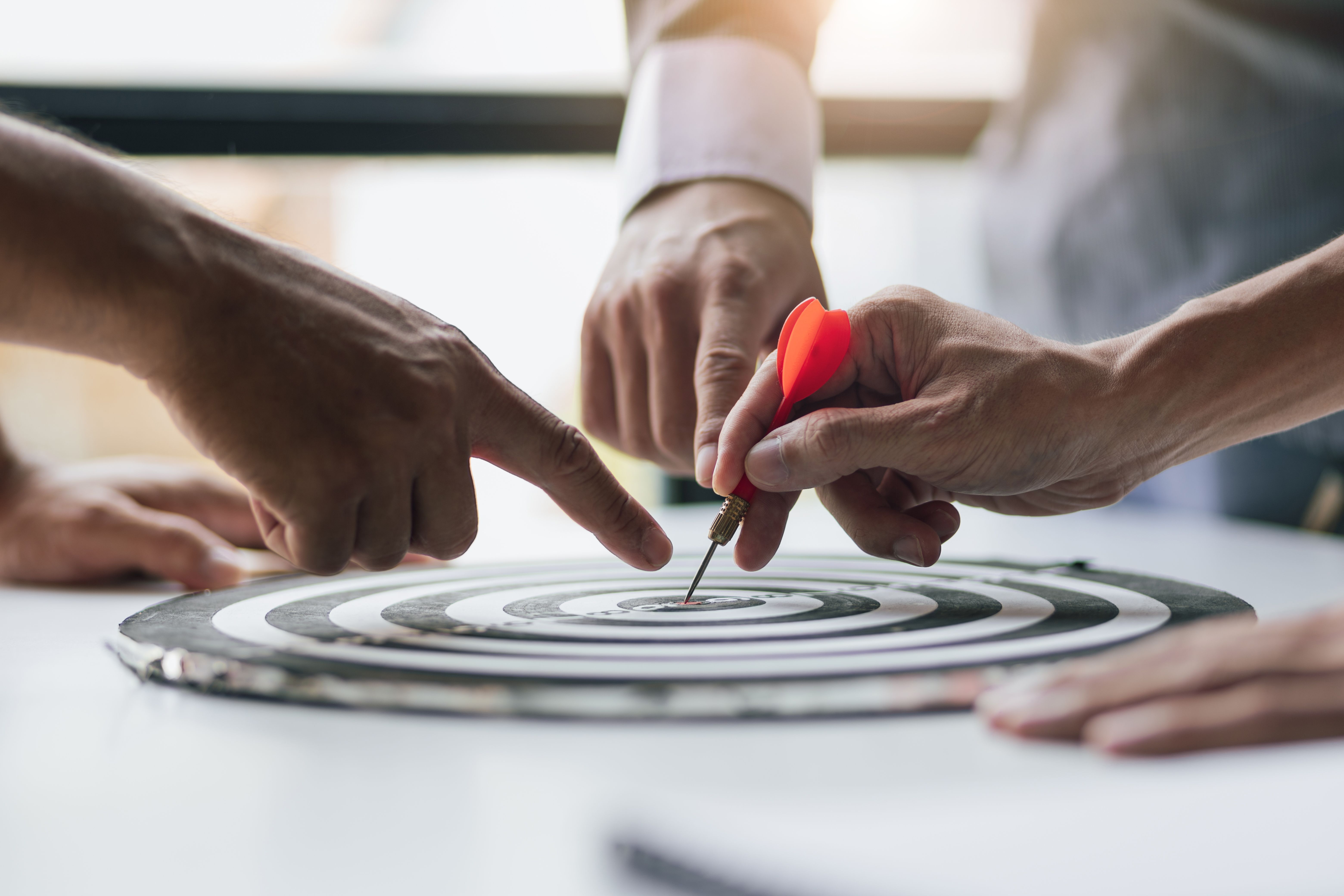 Teamwork concept, planning to achieve success goals.