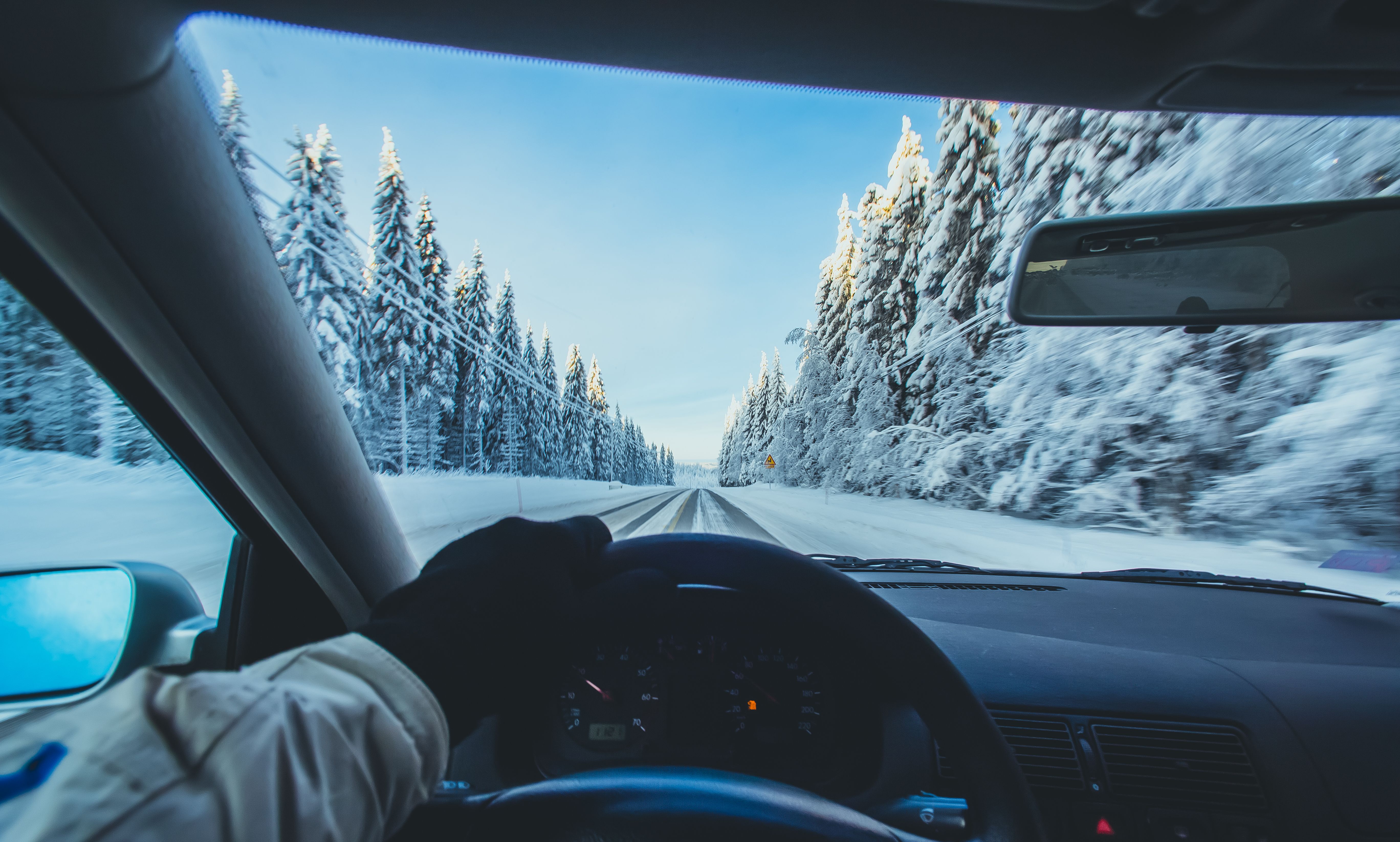 winter car windshield