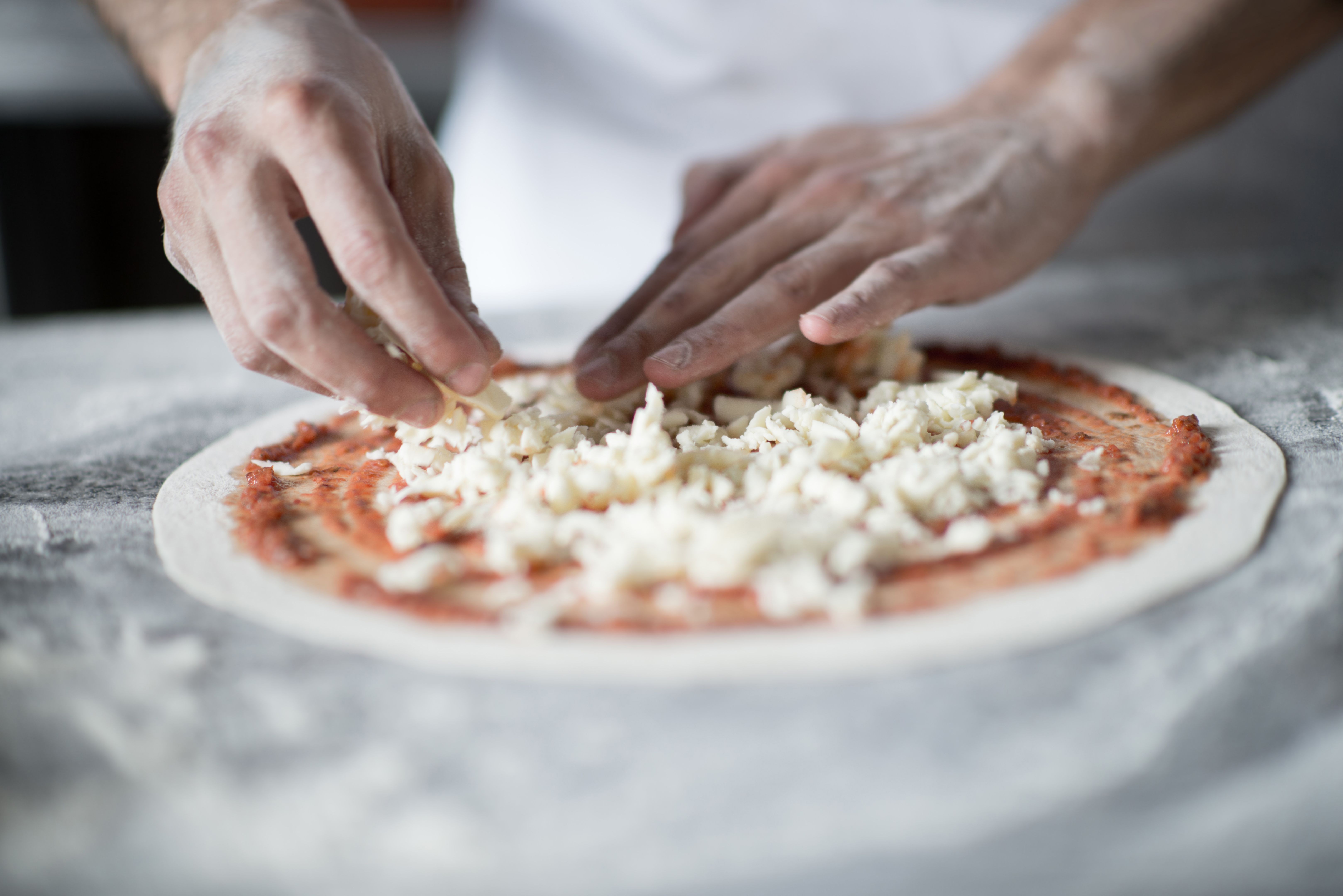 making pizza