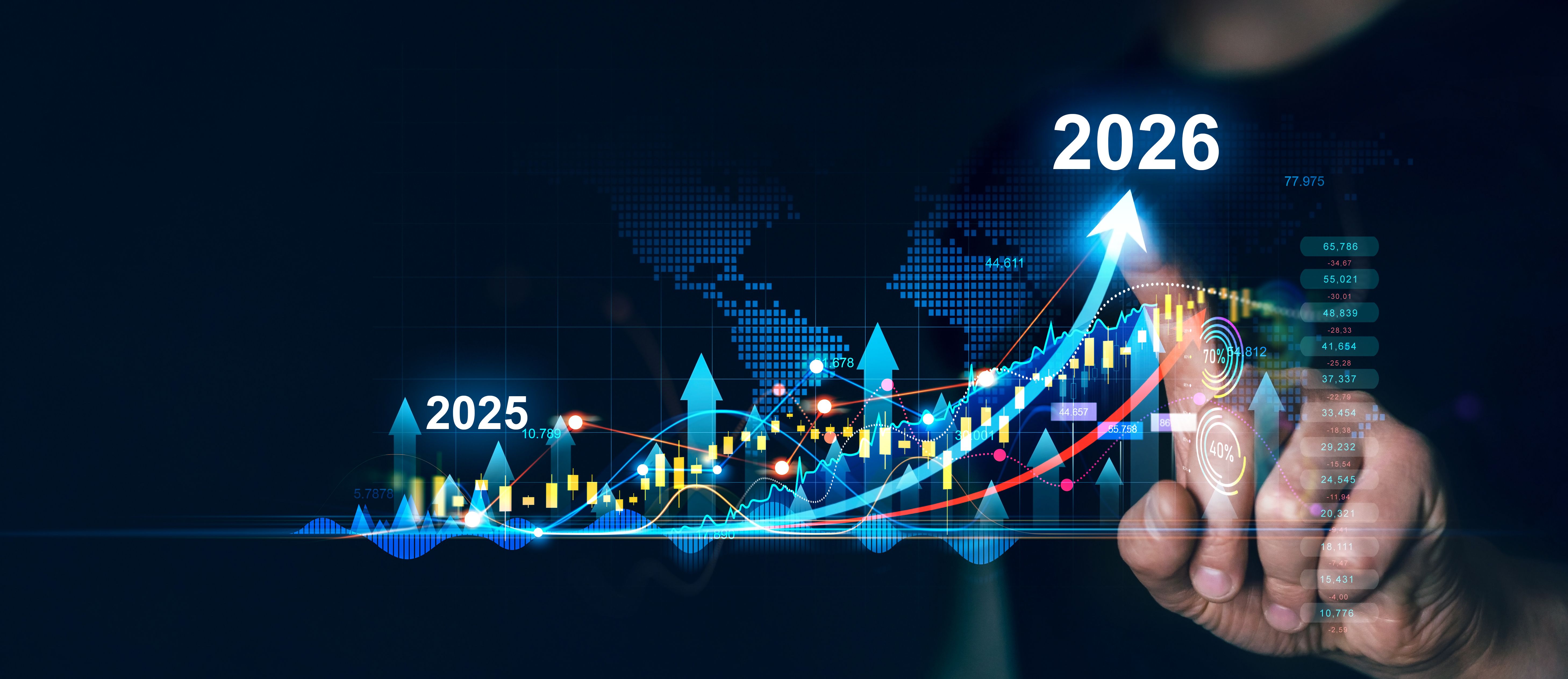Development to success and motivation in 2026.Growth and development chart of company in new year 2026. Planning,opportunity, challenge and business strategy in new year 2026.