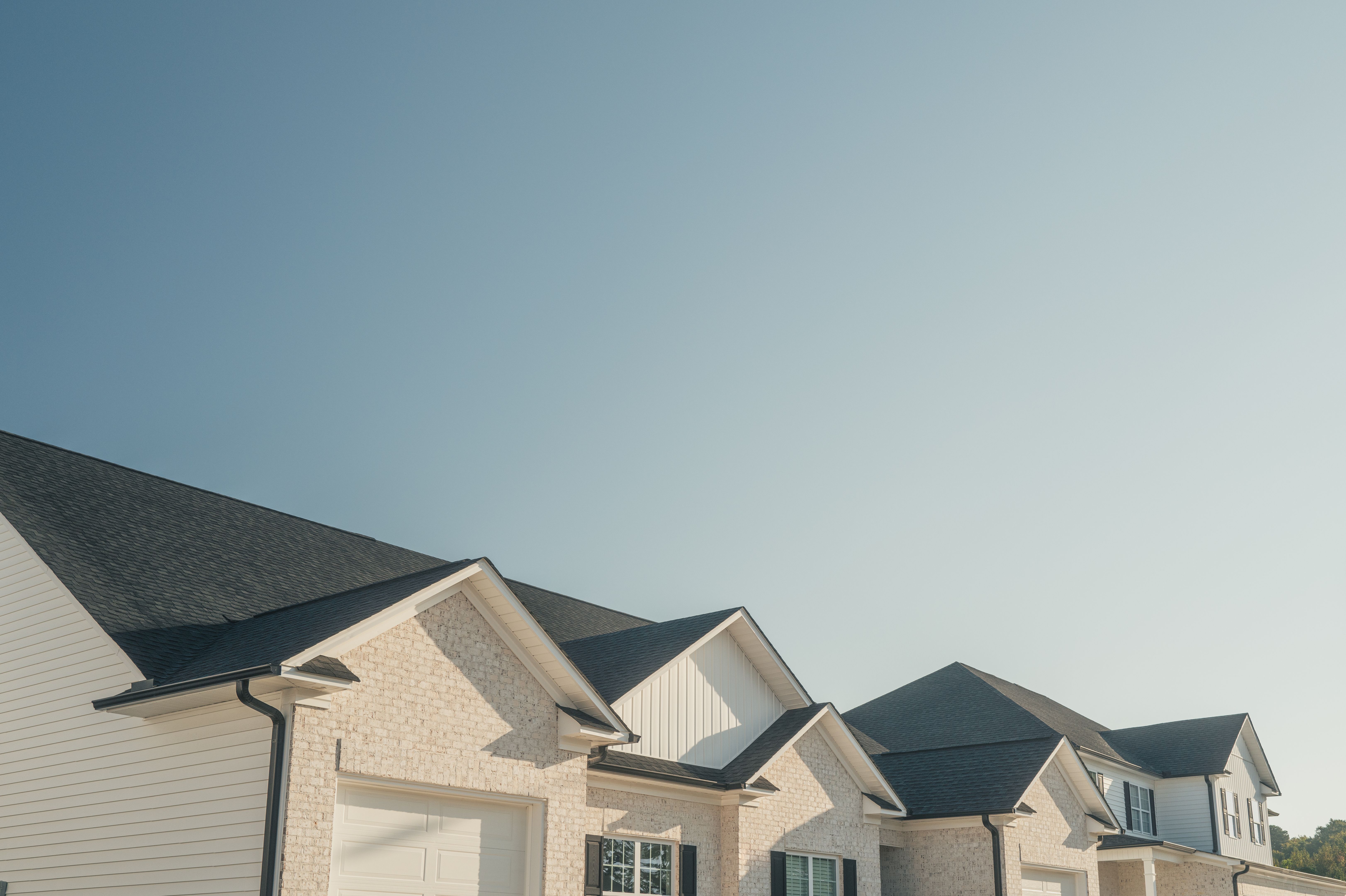 North Carolina Homes - Neighborhood - Brick Duplex - Double Unit - Copy Space
