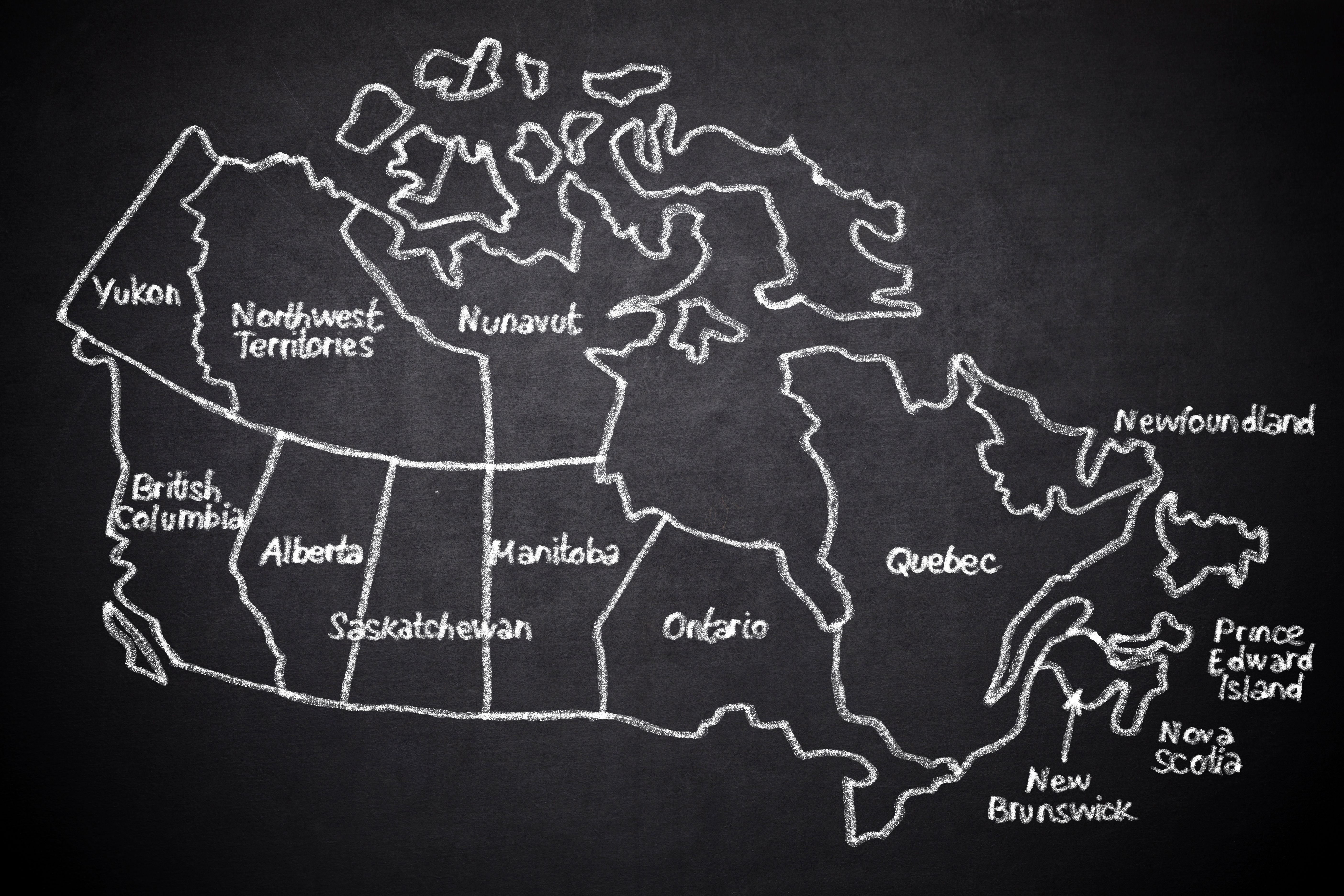 canadian provinces map