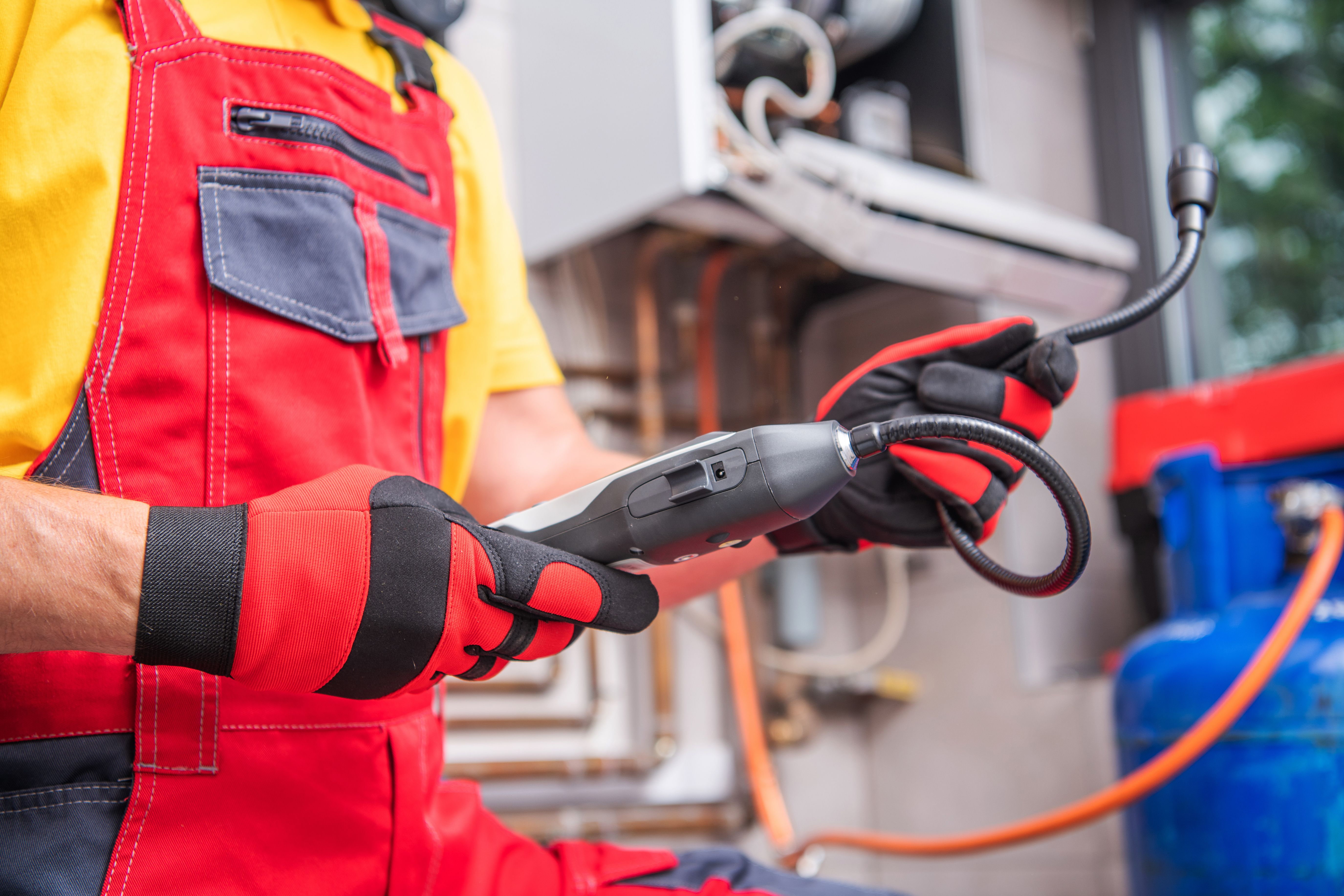 technician inspecting equipment