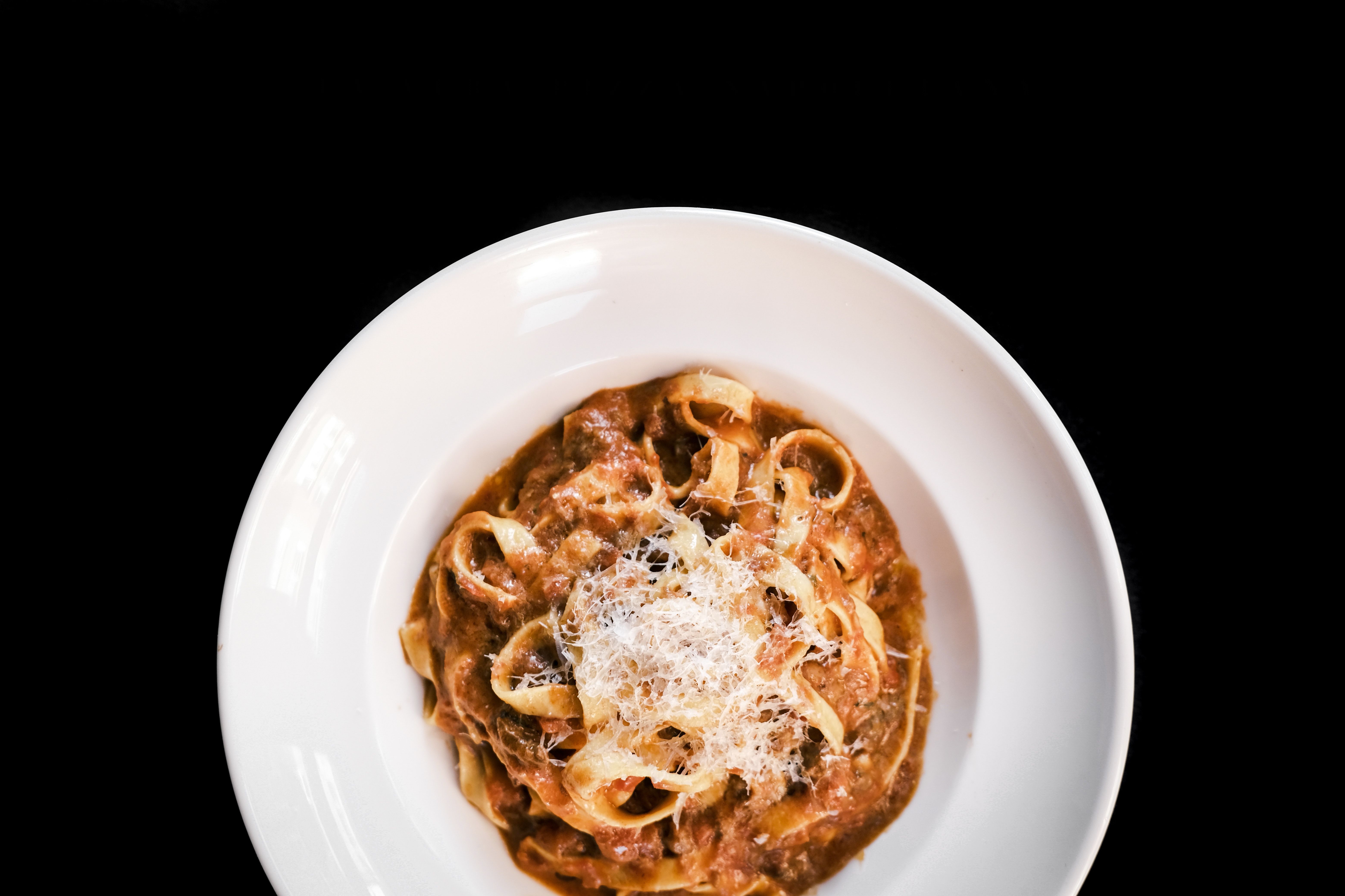 served pasta plate