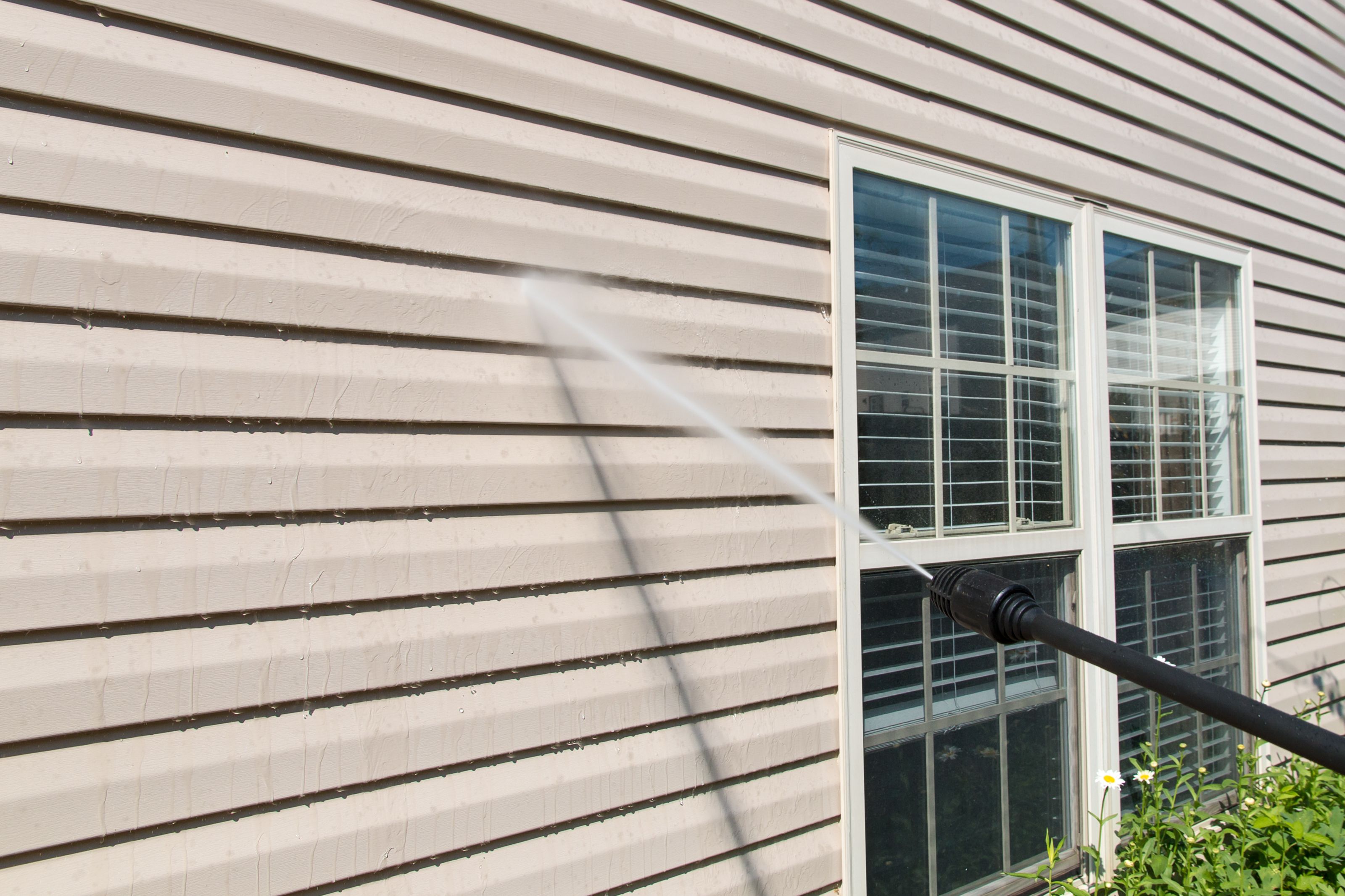 power washing home