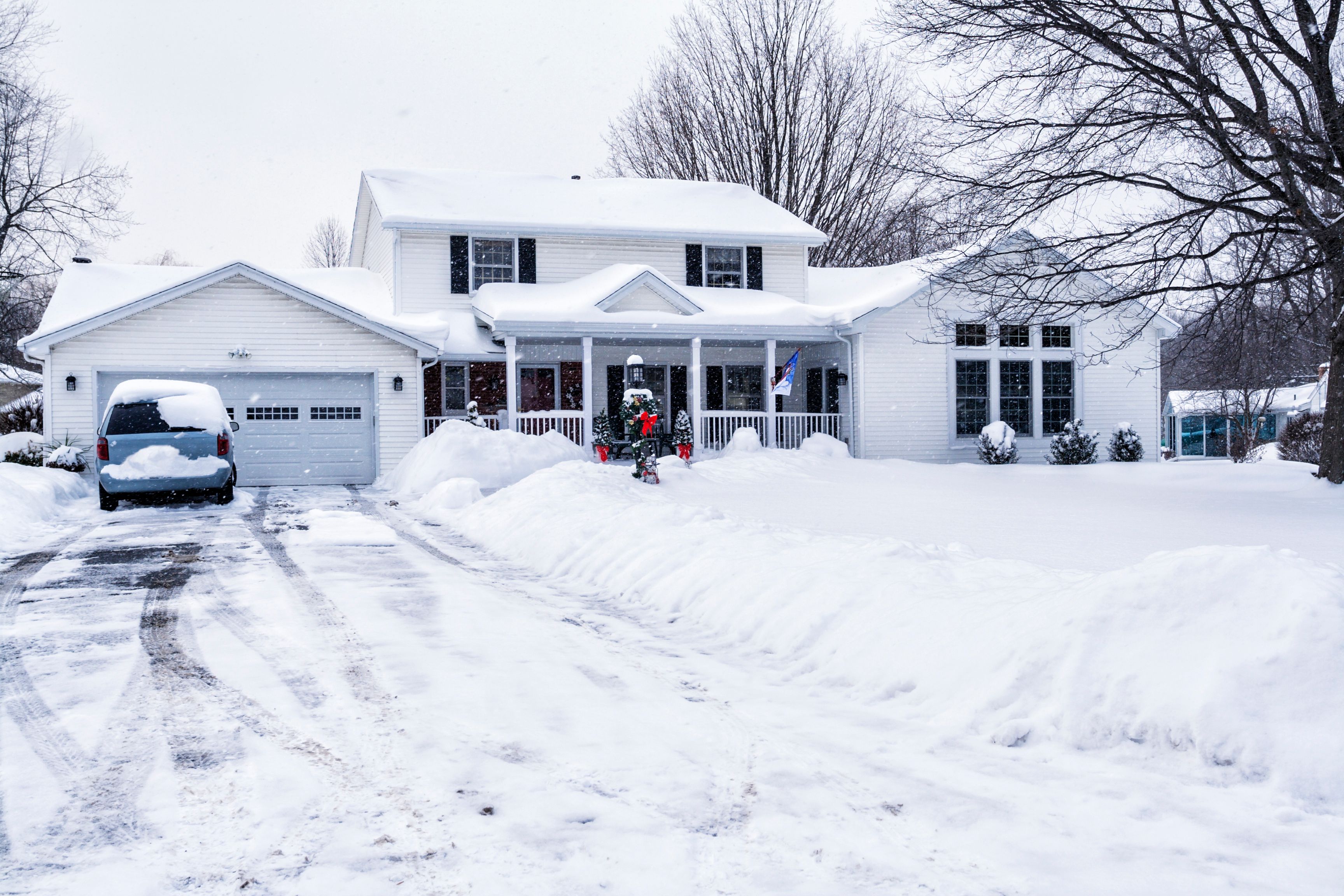 snow covered driveway